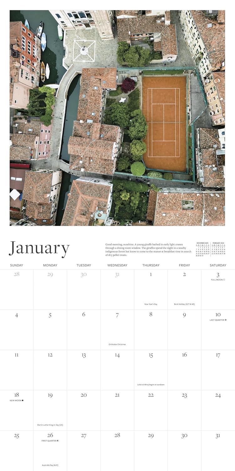 2026 The Tennis Court - Square Wall Calendar