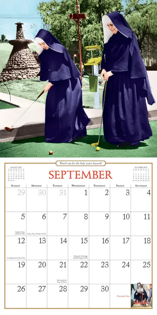 2027 Nuns Having Fun - Square Wall Calendar
