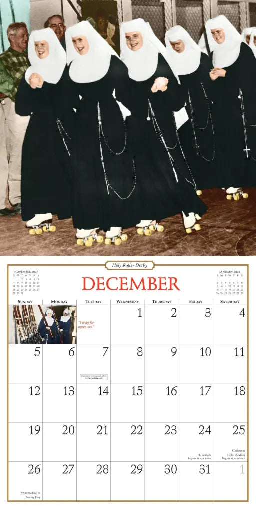 2027 Nuns Having Fun - Square Wall Calendar