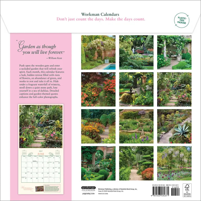2027 Secret Garden - Square Wall Calendar