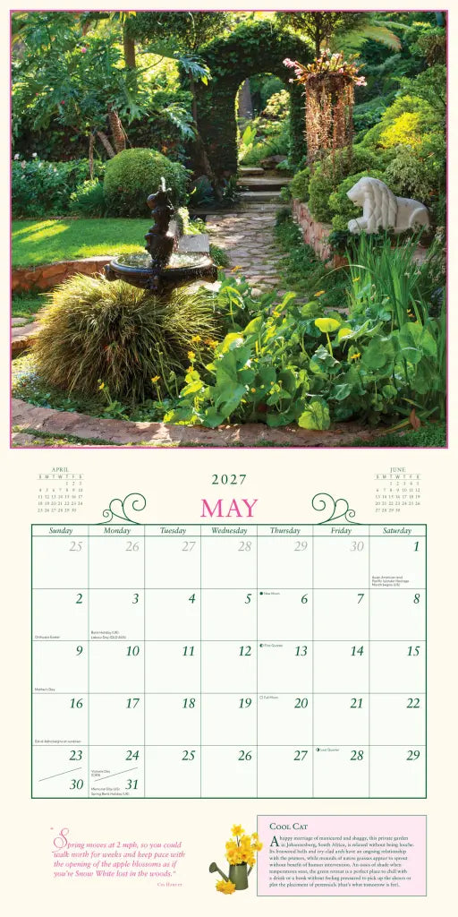 2027 Secret Garden - Square Wall Calendar