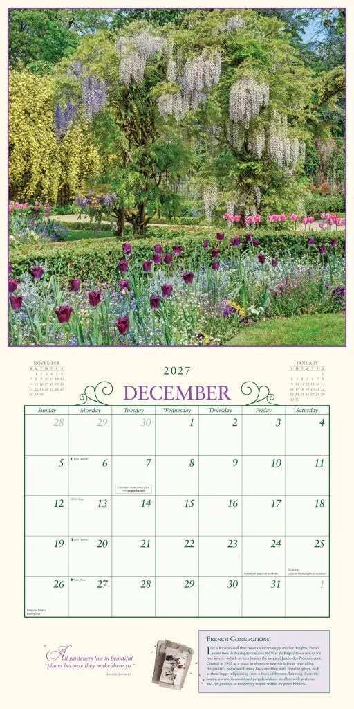 2027 Secret Garden - Square Wall Calendar