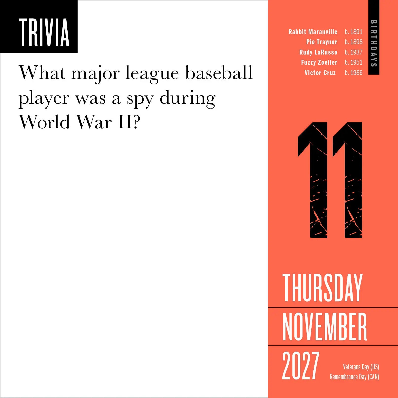 2027 Official 365 Sports Facts-A-Year - Daily Boxed Page-A-Day Calendar