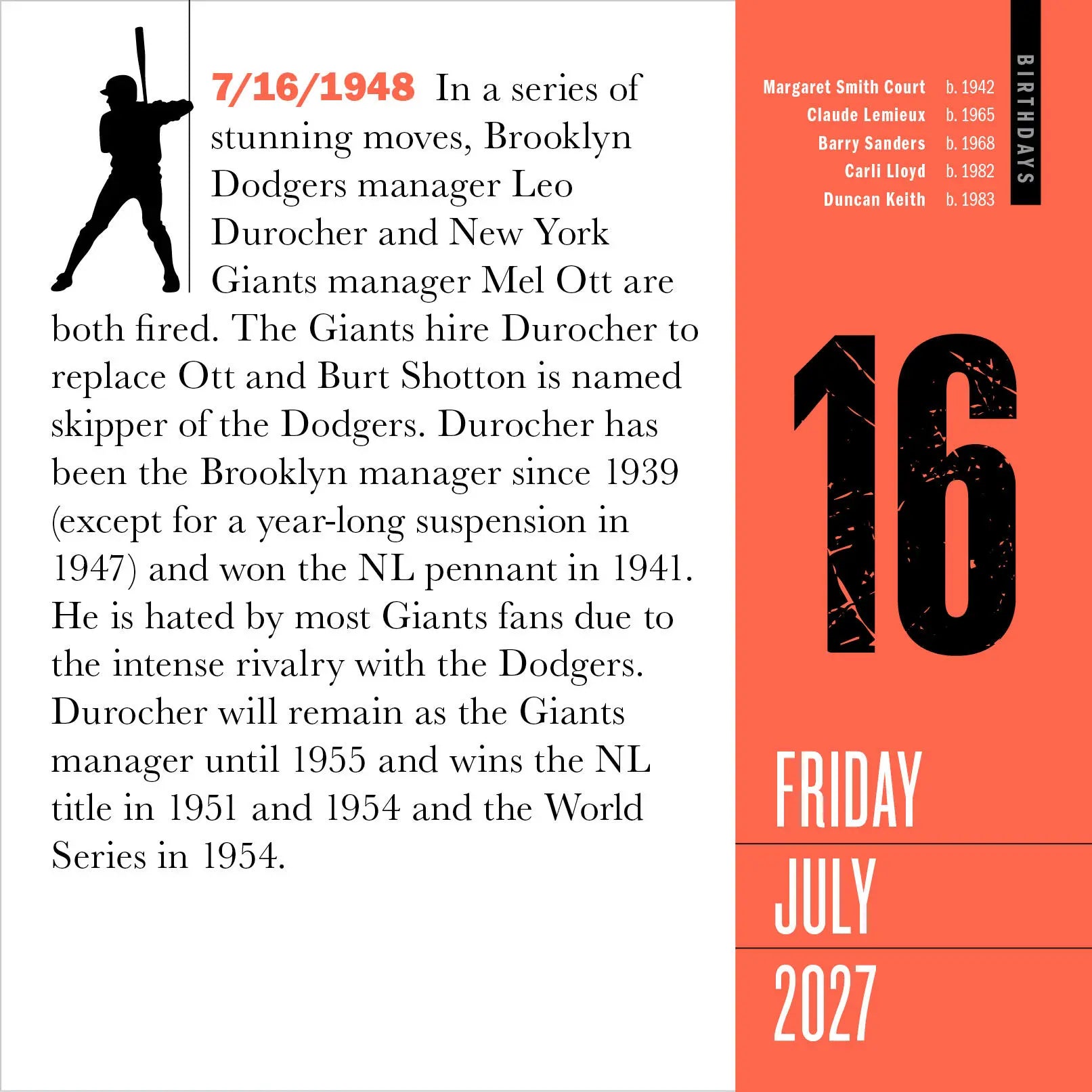 2027 Official 365 Sports Facts-A-Year - Daily Boxed Page-A-Day Calendar