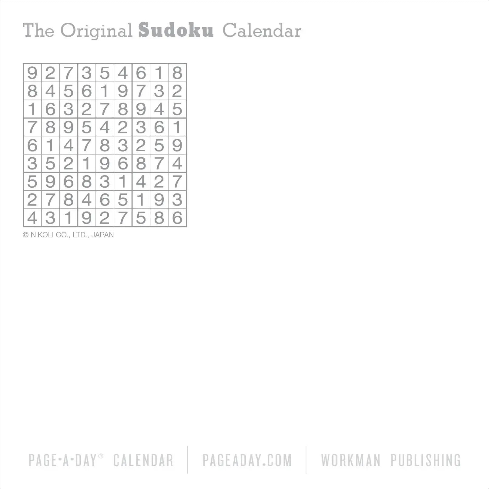 2027 Original Sudoku - Daily Boxed Page-A-Day Calendar