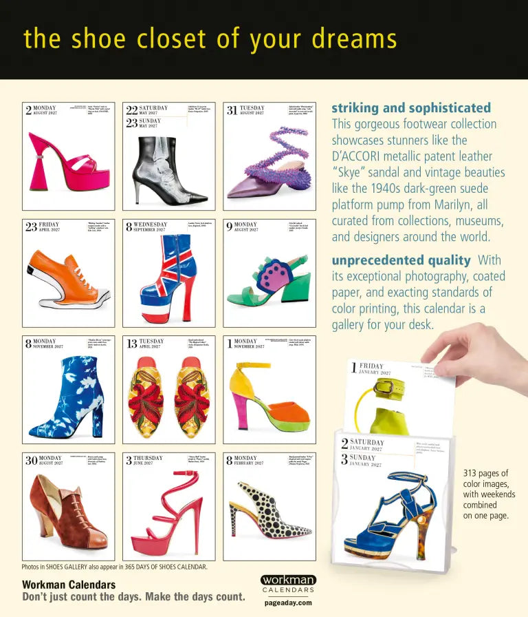 2027 Shoes Gallery - Daily Boxed Page-A-Day Calendar