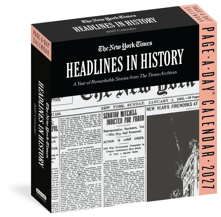 2027 New York Times Headlines in History - Daily Boxed Page-A-Day Calendar