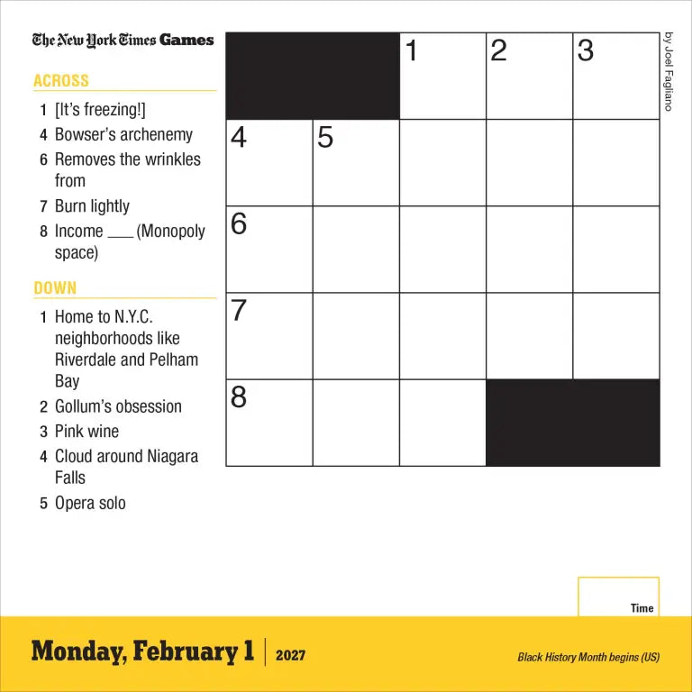 2027 New York Times Mini Crossword - Daily Boxed Page-A-Day Calendar