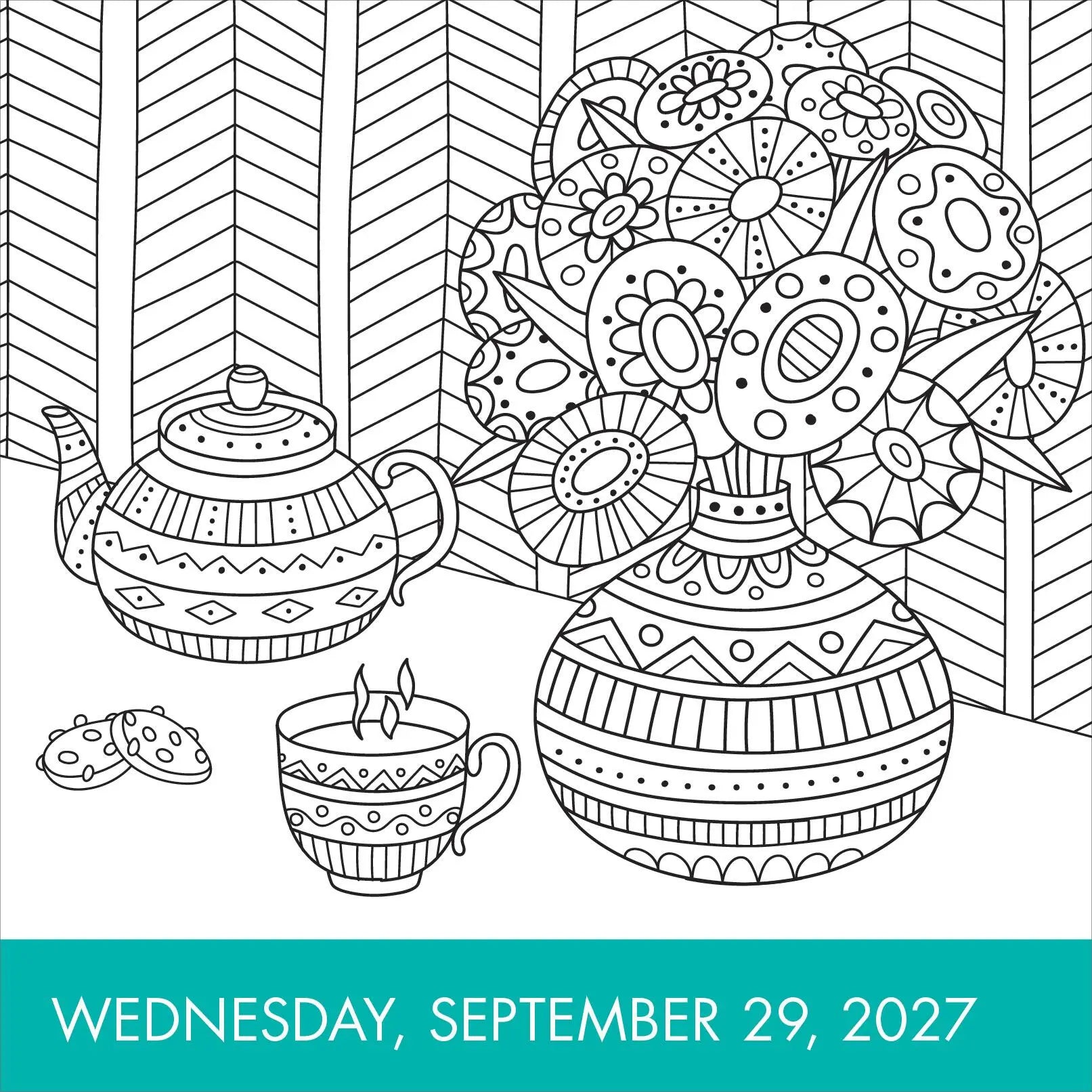 2027 Calm Coloring - Daily Boxed Page-A-Day Calendar