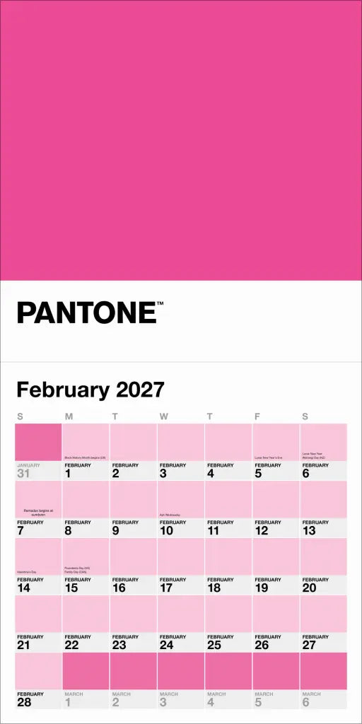 2027 Pantone - Square Wall Calendar