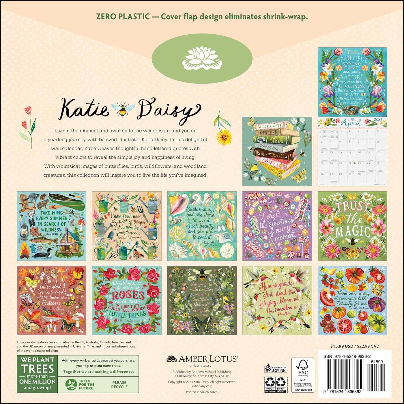 2026 Katie Daisy: Trust the Magic - Square Wall Calendar