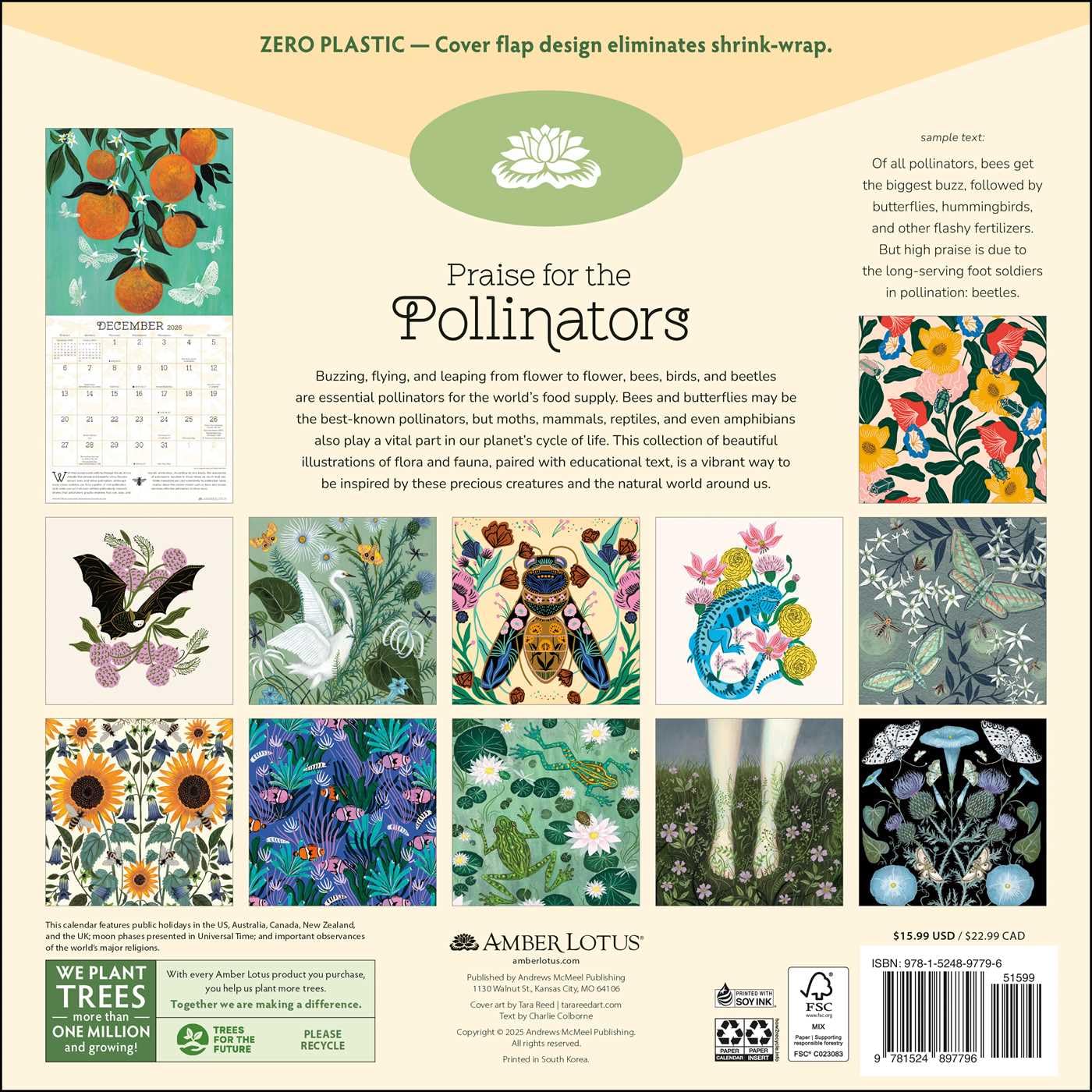 2026 Praise for the Pollinators - Square Wall Calendar