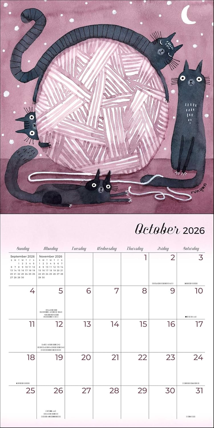 2026 Feline Terry Runyan's Cats Square Wall Calendar