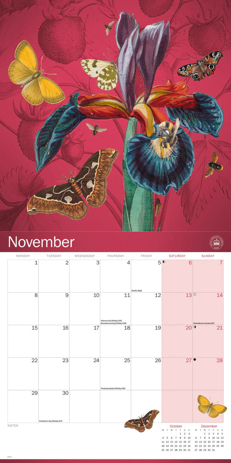 2027 Royal Botanic Gardens Kew Floral Illustrated - Square Wall Calendar