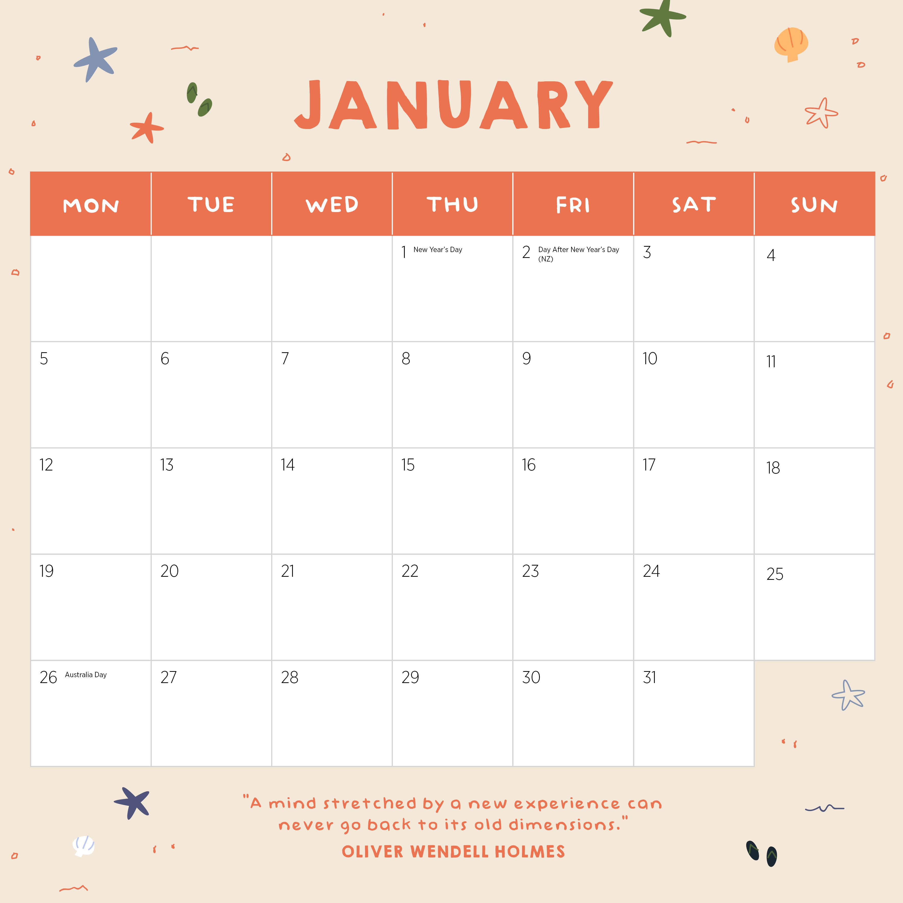 2026 Dogs On Vacation - Square Wall Calendar