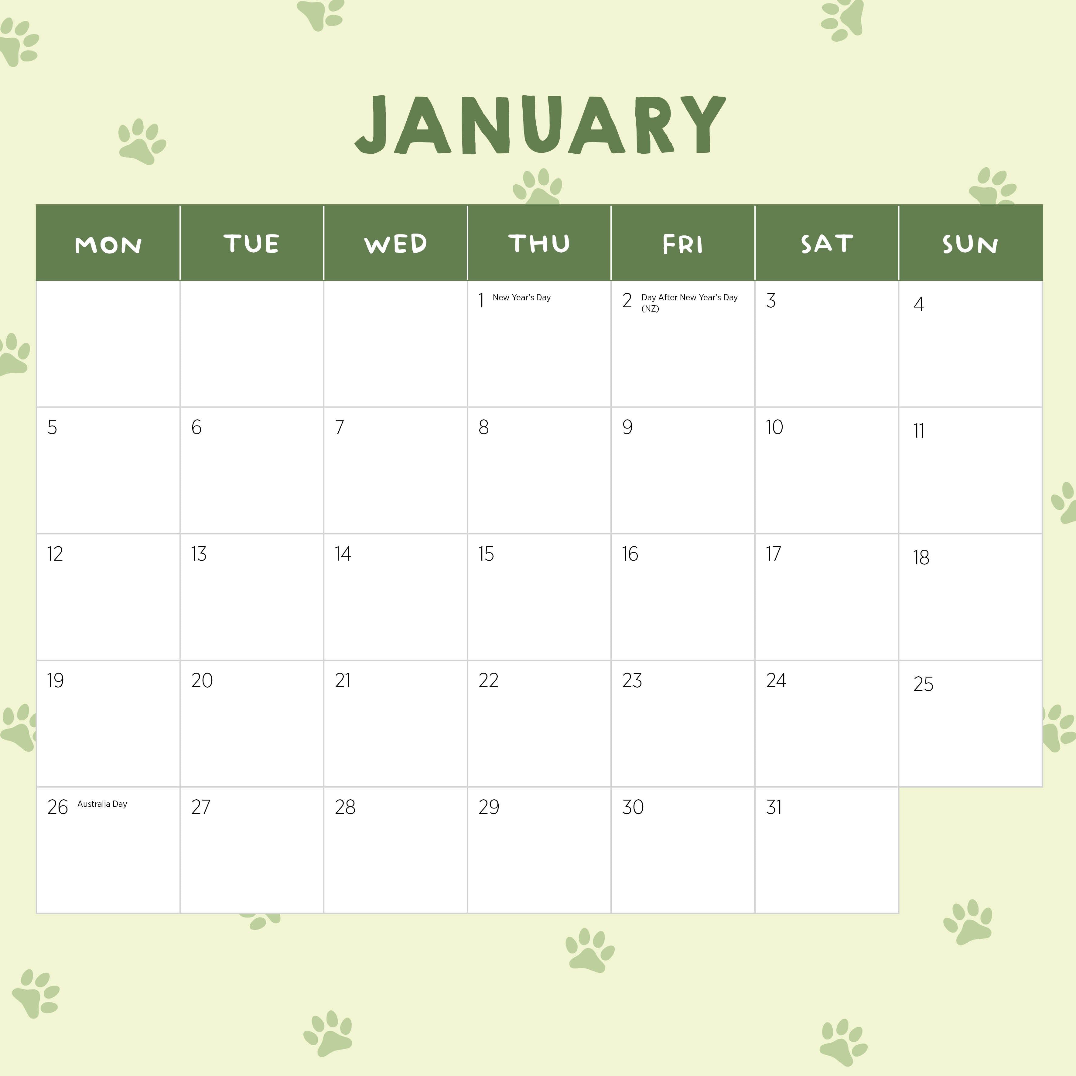 2026 Guilty Dogs - Square Wall Calendar