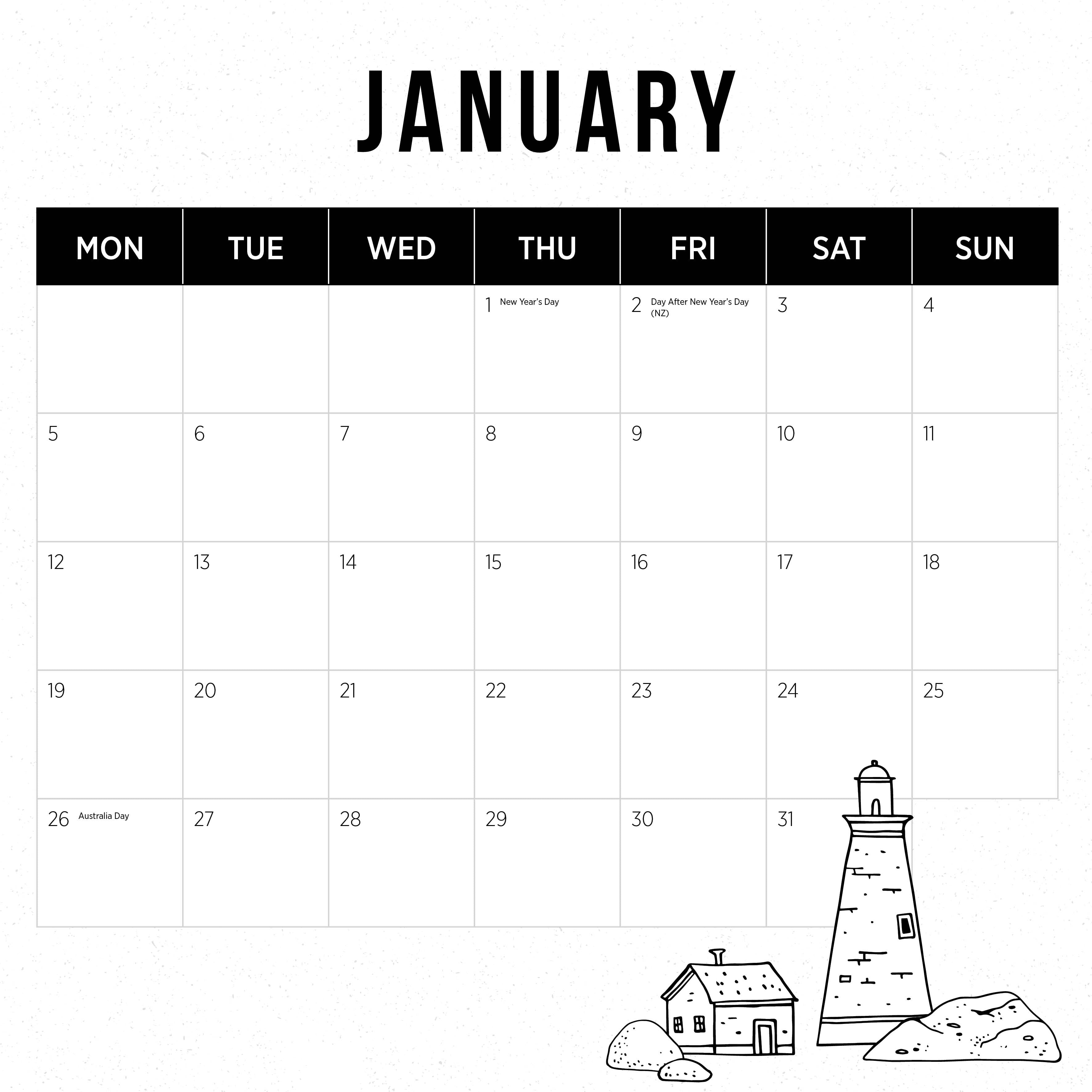 2026 Our Australia Lighthouses - Square Wall Calendar