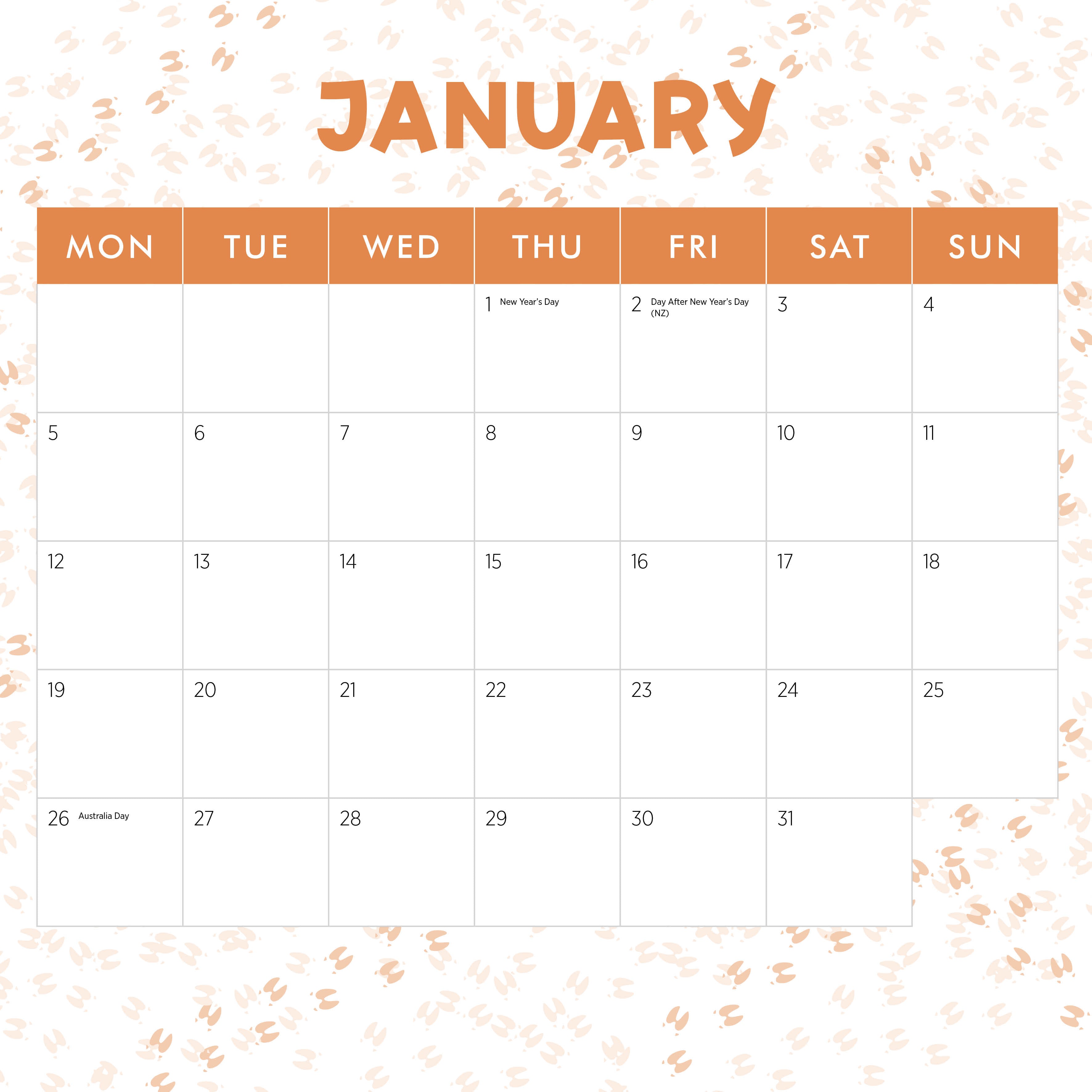 2026 This Little Piggy - Square Wall Calendar