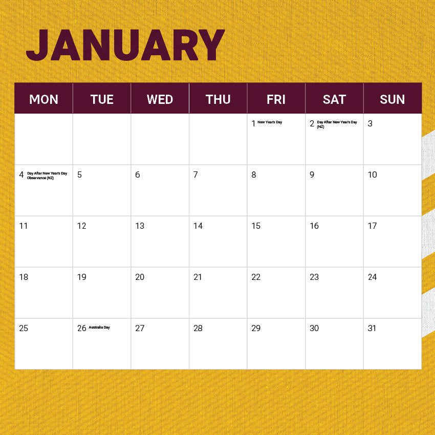2027 NRL Brisbane Broncos calendar – image 3