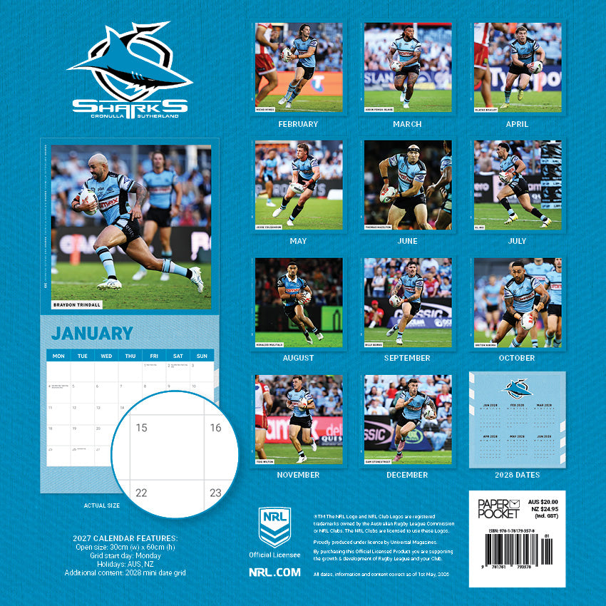2027 NRL Cronulla Sharks calendar – image 4