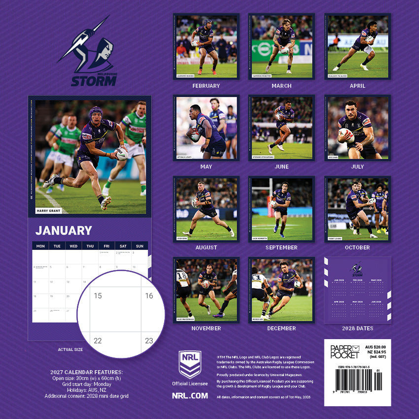 2027 NRL Melbourne Storm calendar – image 4