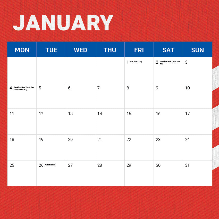 2027 NRL Newcastle Knights calendar – image 3