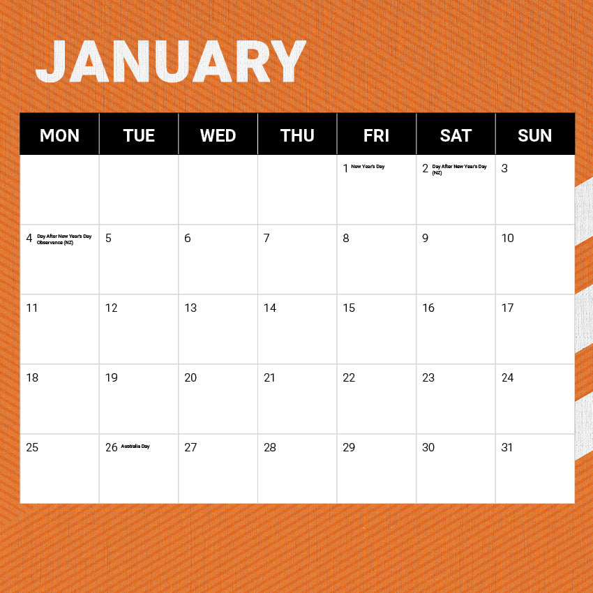 2027 NRL Wests Tigers calendar – image 3