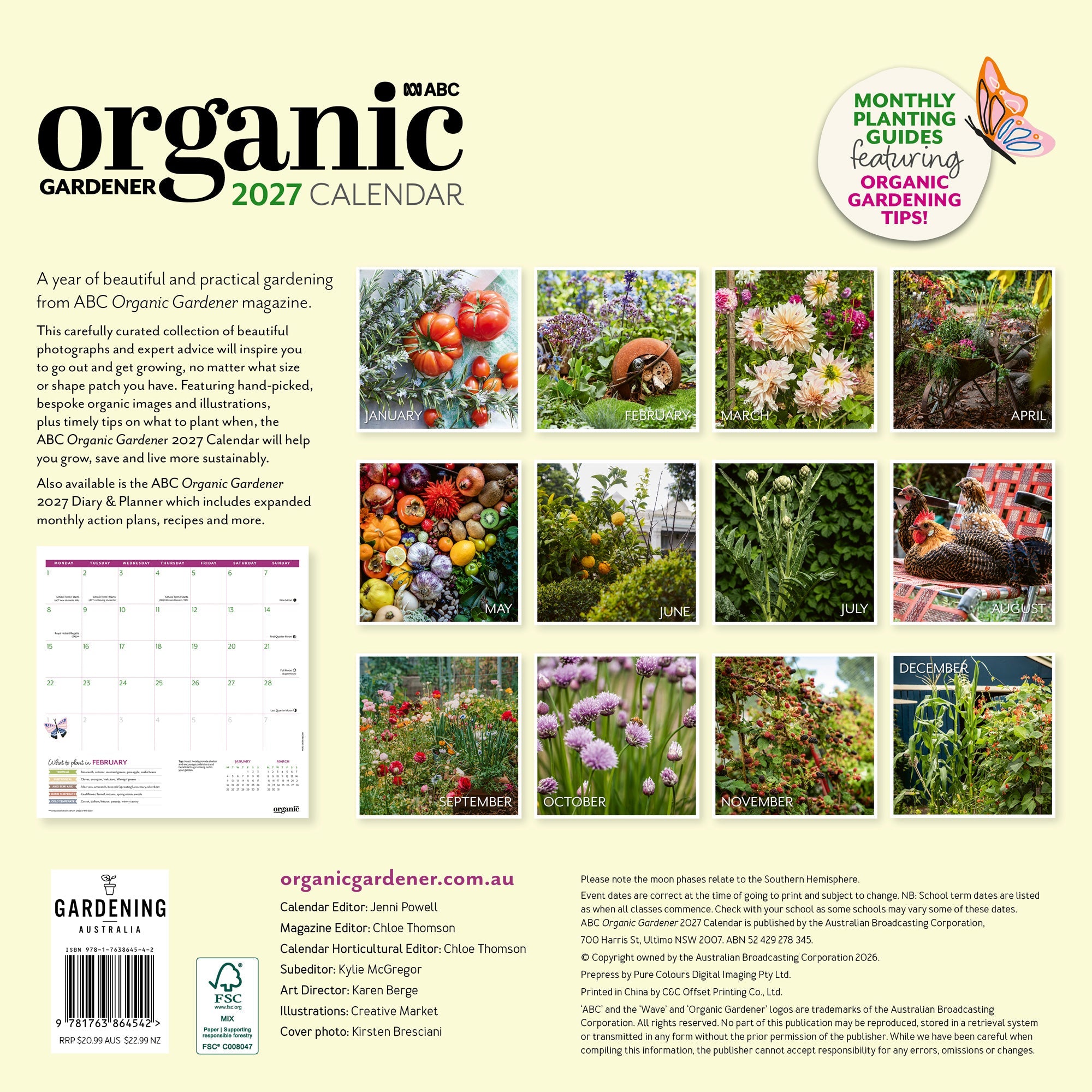 2027 ABC Organic Gardener - Square Wall Calendar — back cover