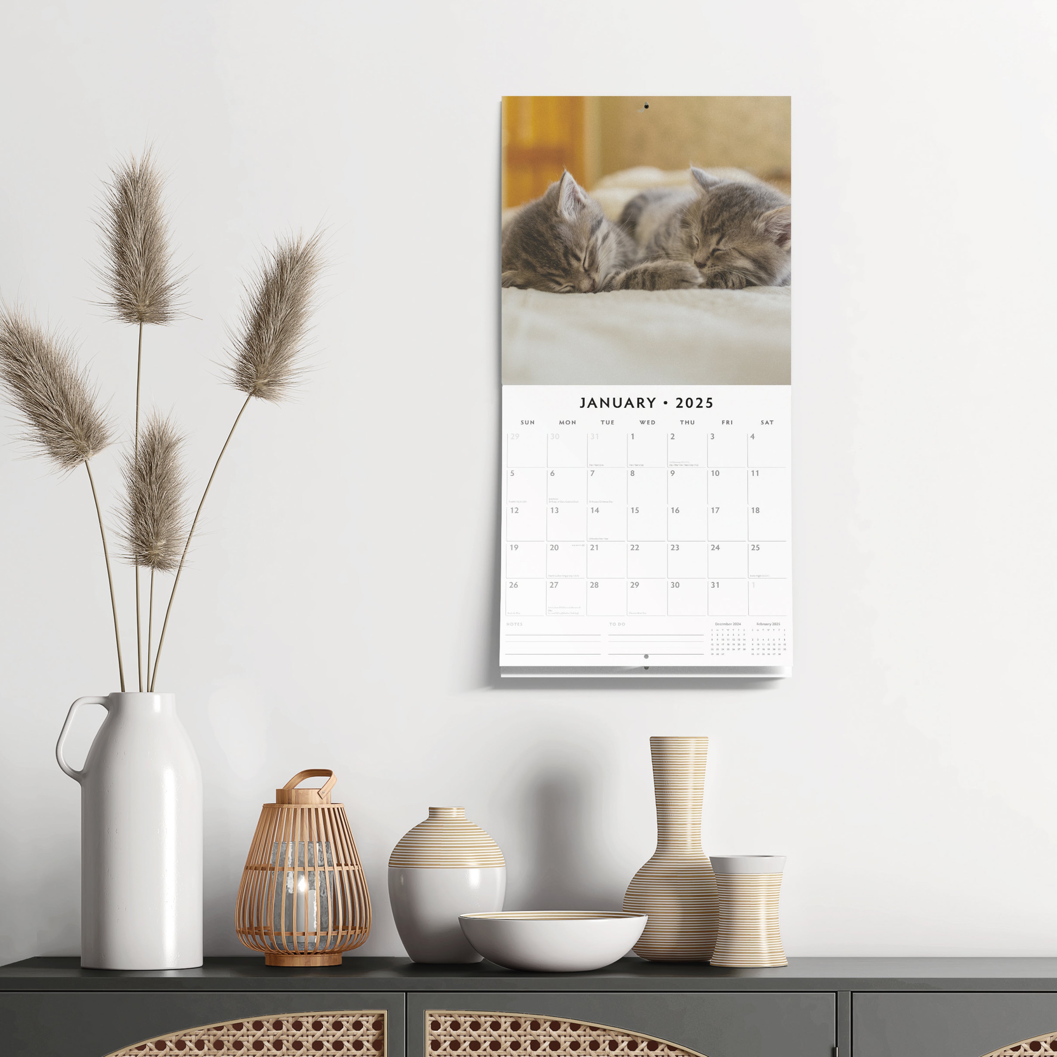 2025 Adorable Cats - Square Wall Calendar