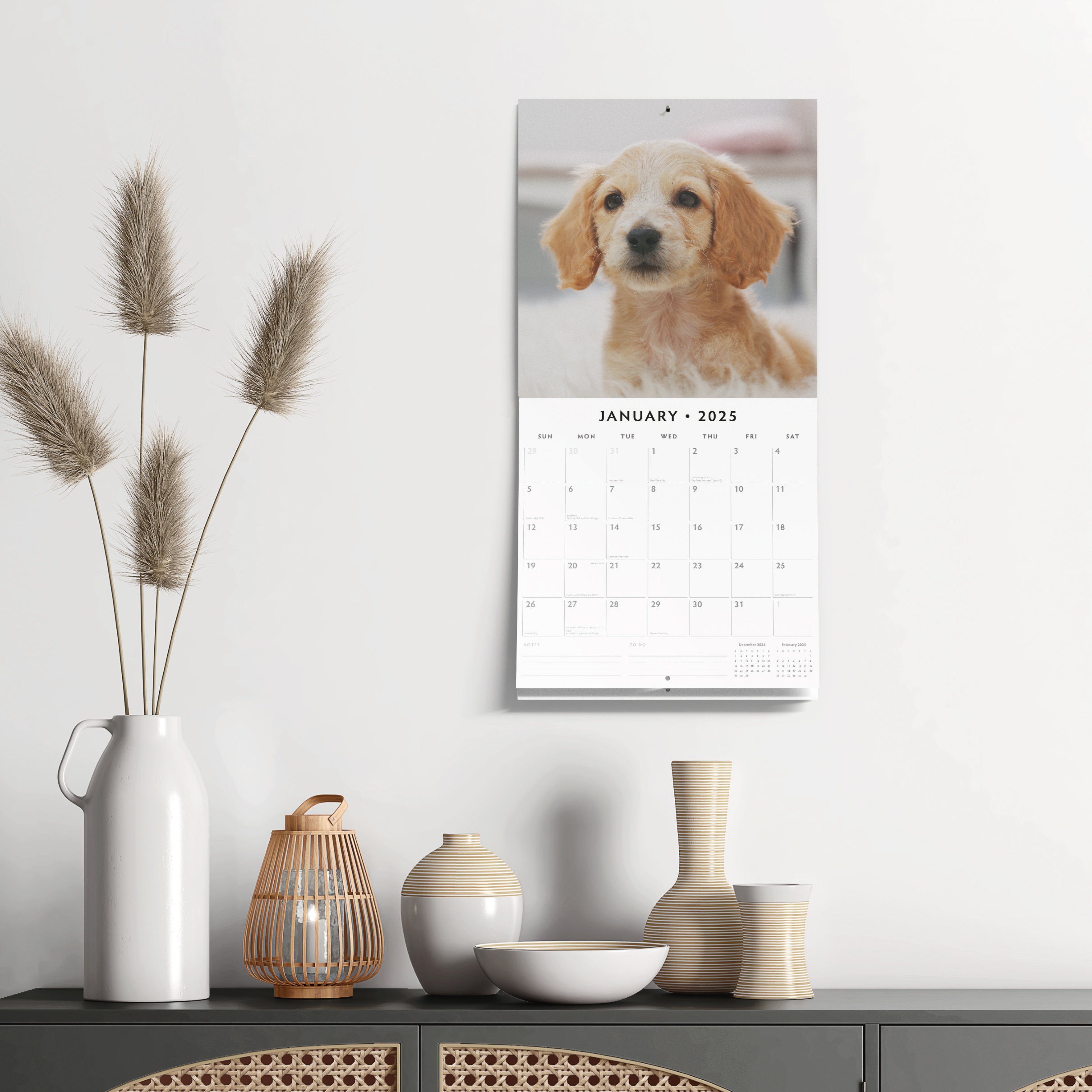 2025 Cute Puppies - Square Wall Calendar