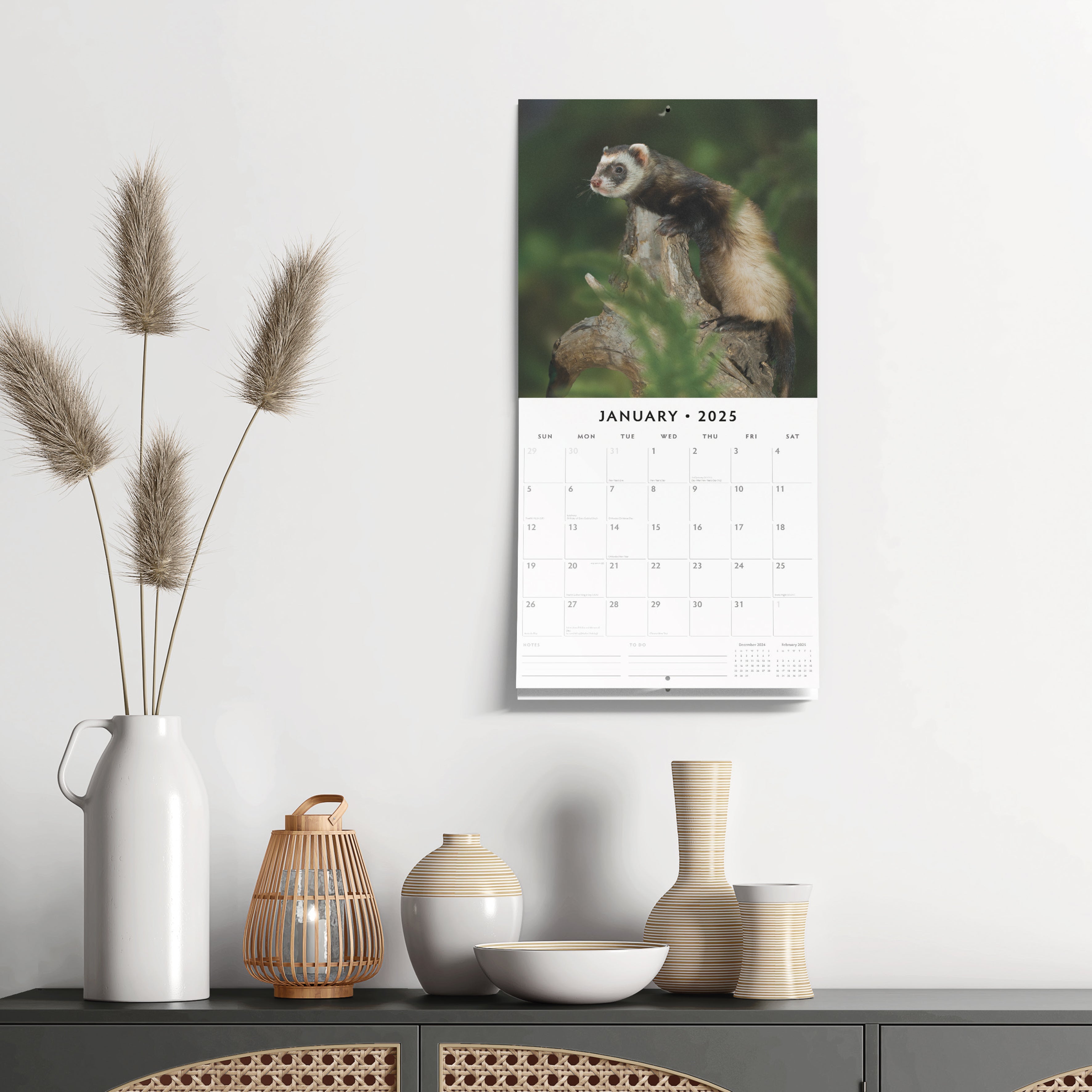 2025 Ferrets - Square Wall Calendar