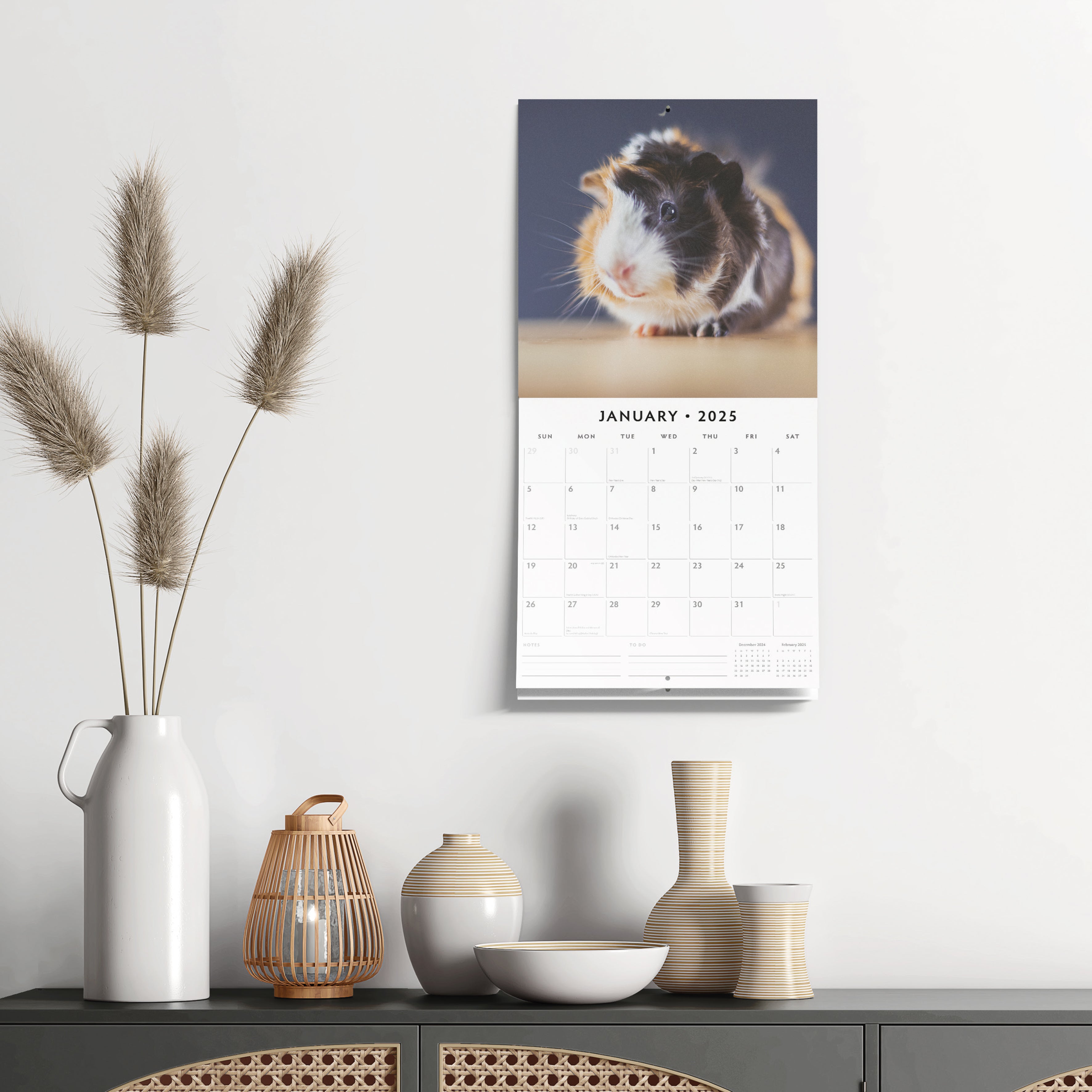 2025 Guinea Pigs - Square Wall Calendar