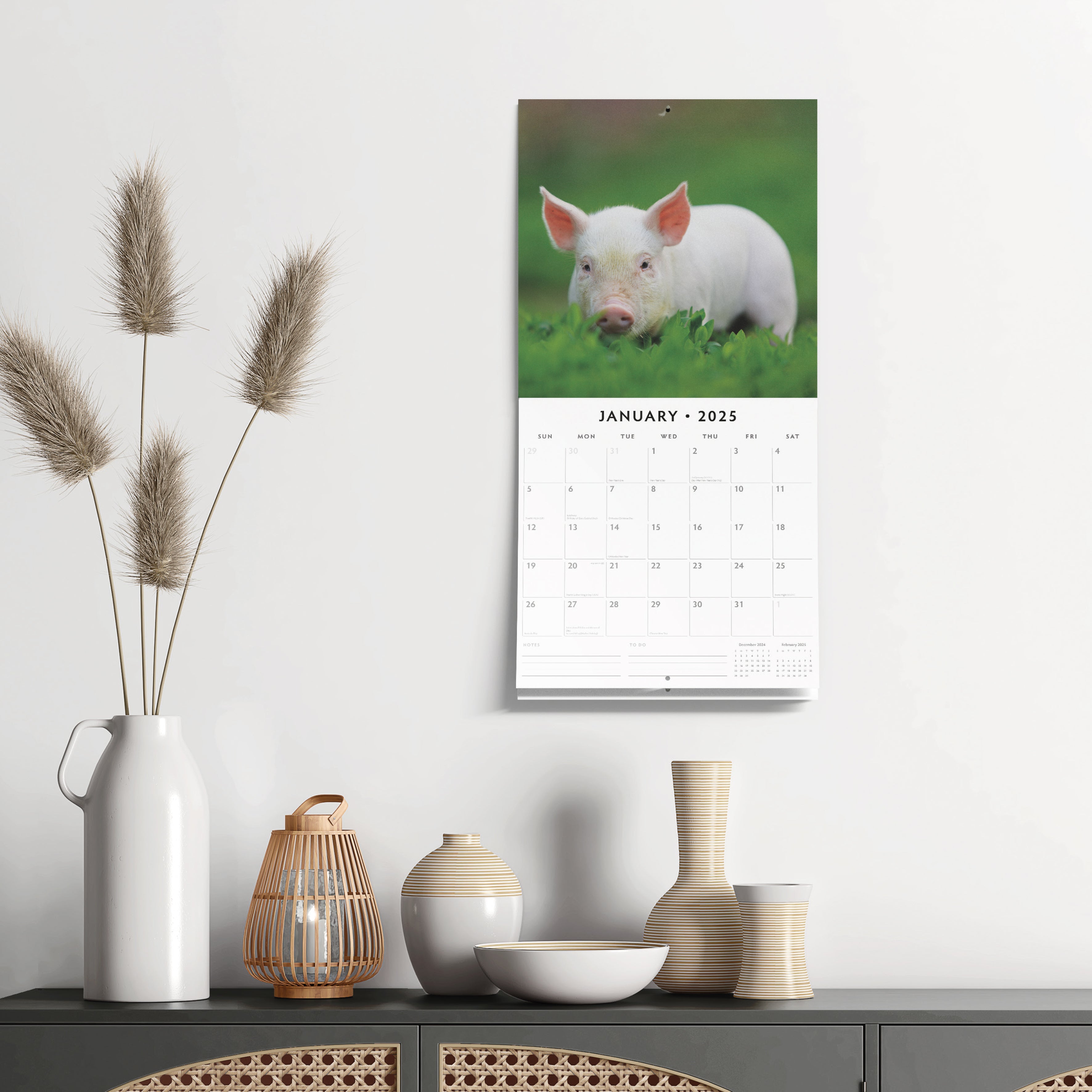 2025 Pigs & Piglets - Square Wall Calendar