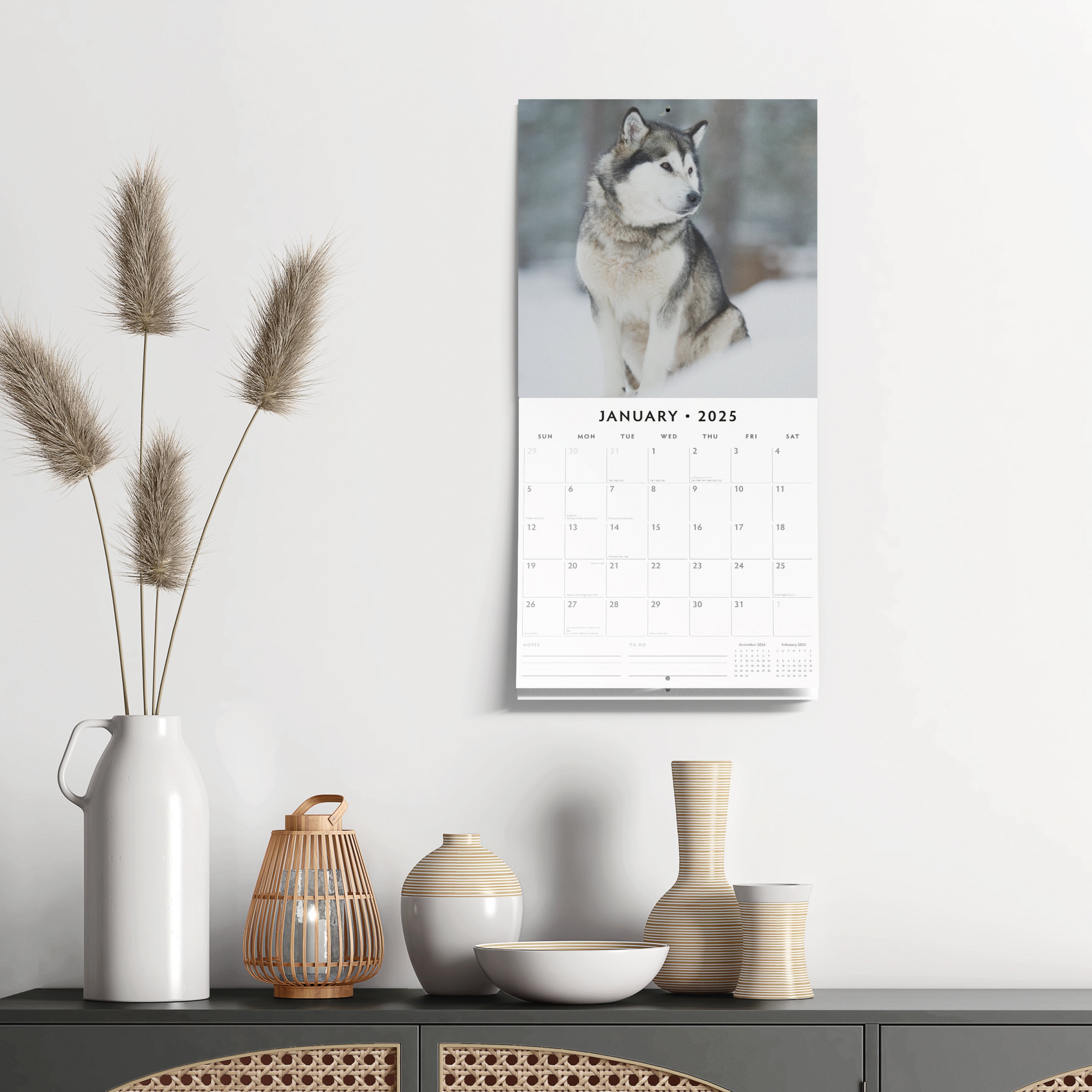 2025 Alaskan Malamutes - Square Wall Calendar