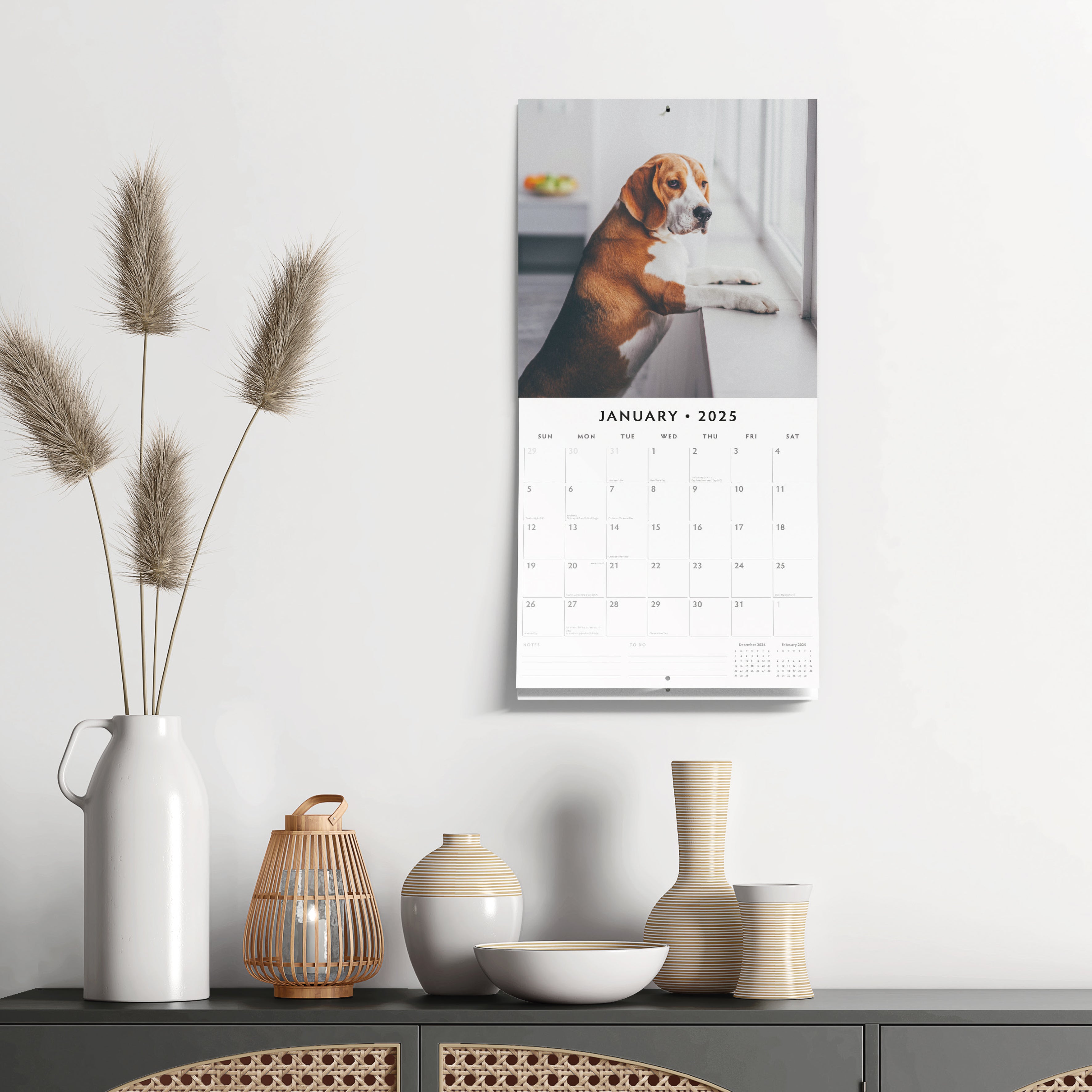 2025 Beagles - Square Wall Calendar