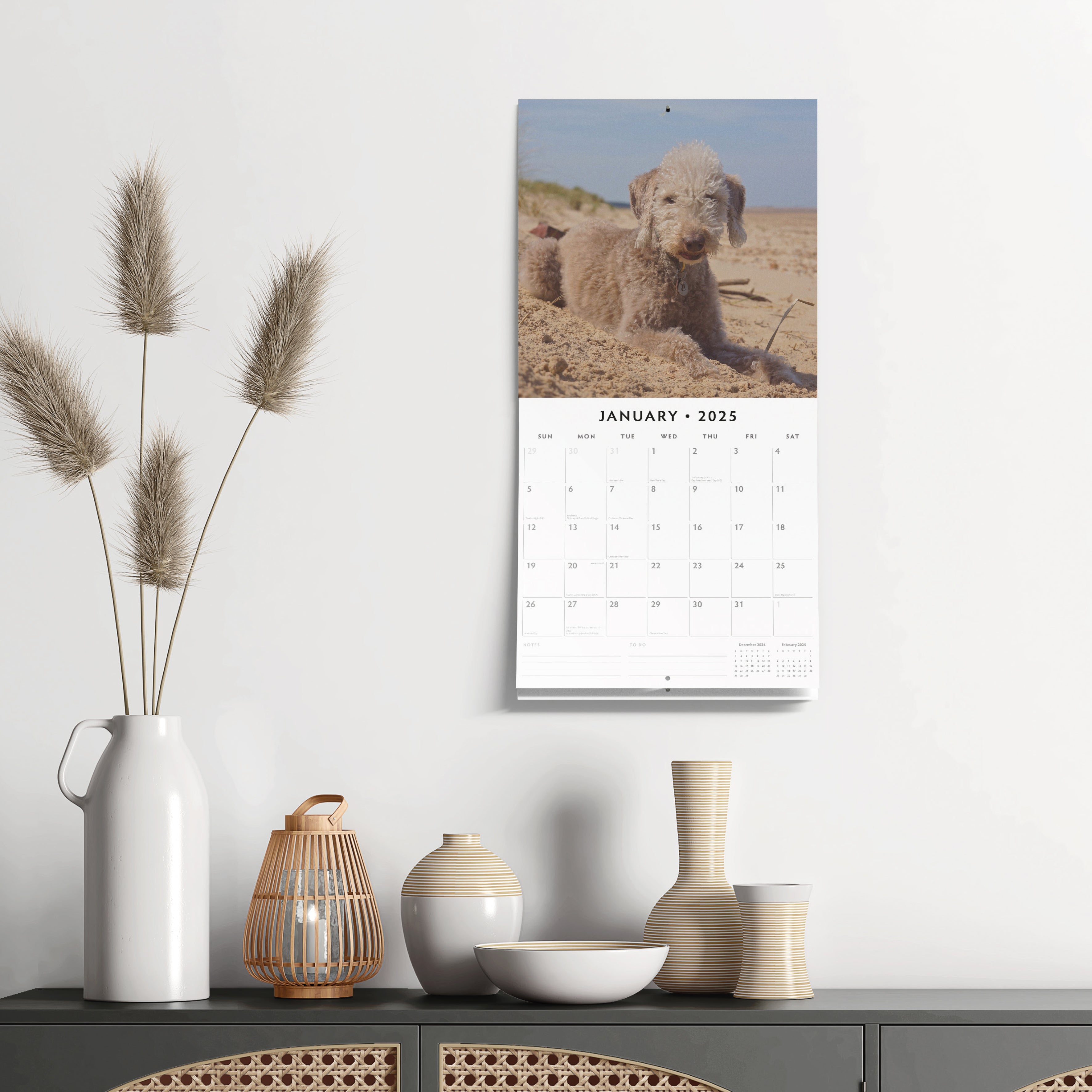 2025 Bedlington Terriers - Square Wall Calendar