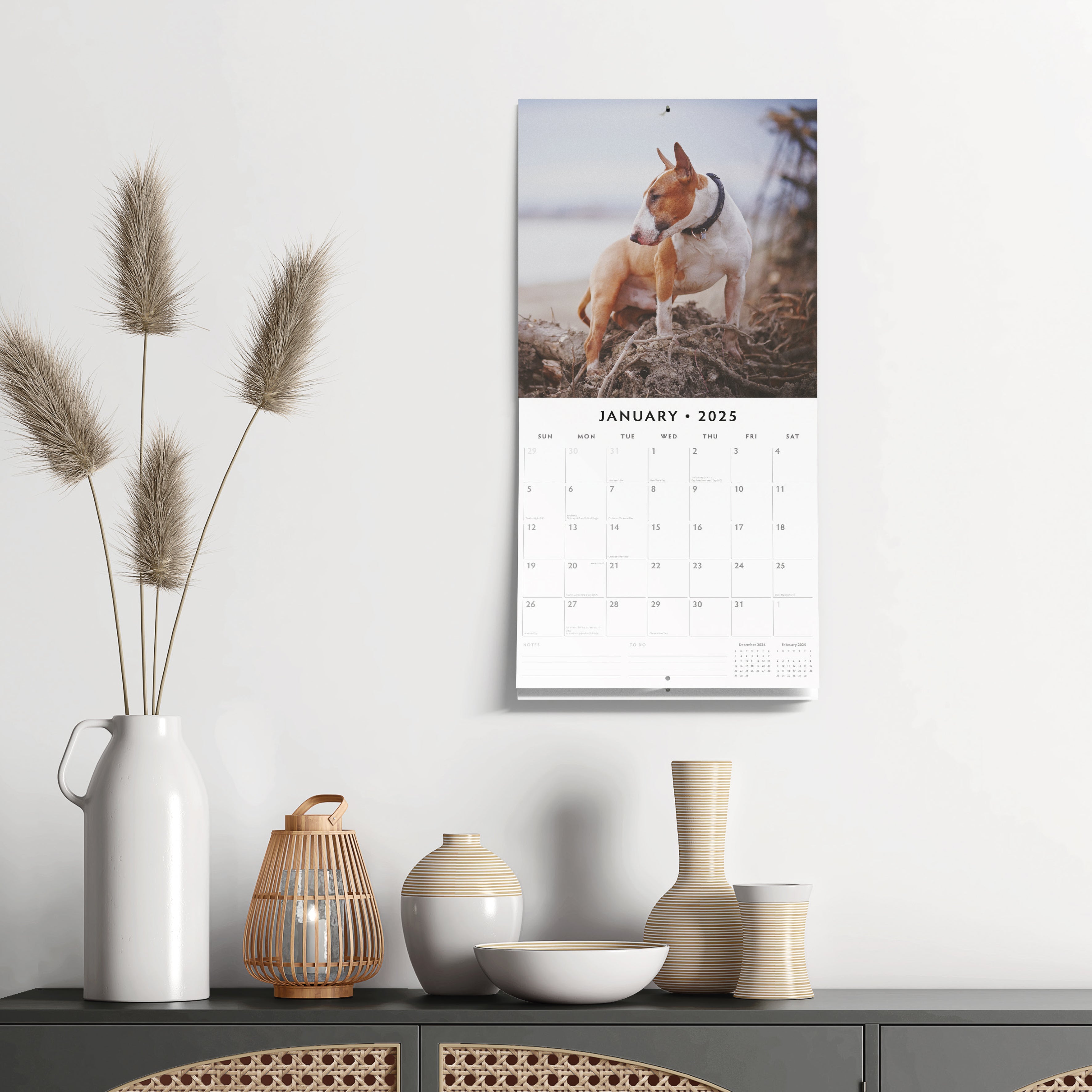 2025 Bull Terriers - Square Wall Calendar