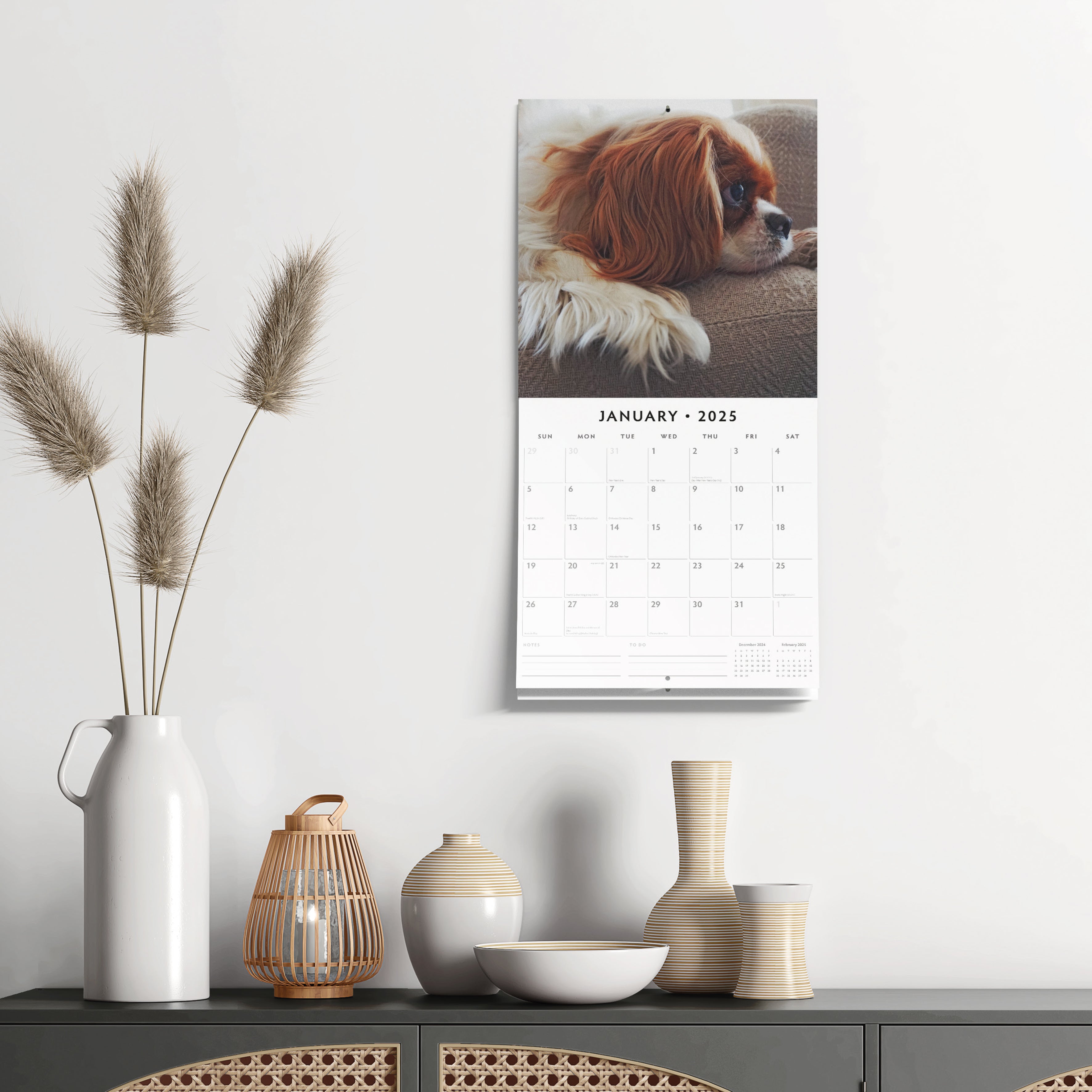 2025 Cavalier King Charles Spaniels - Square Wall Calendar