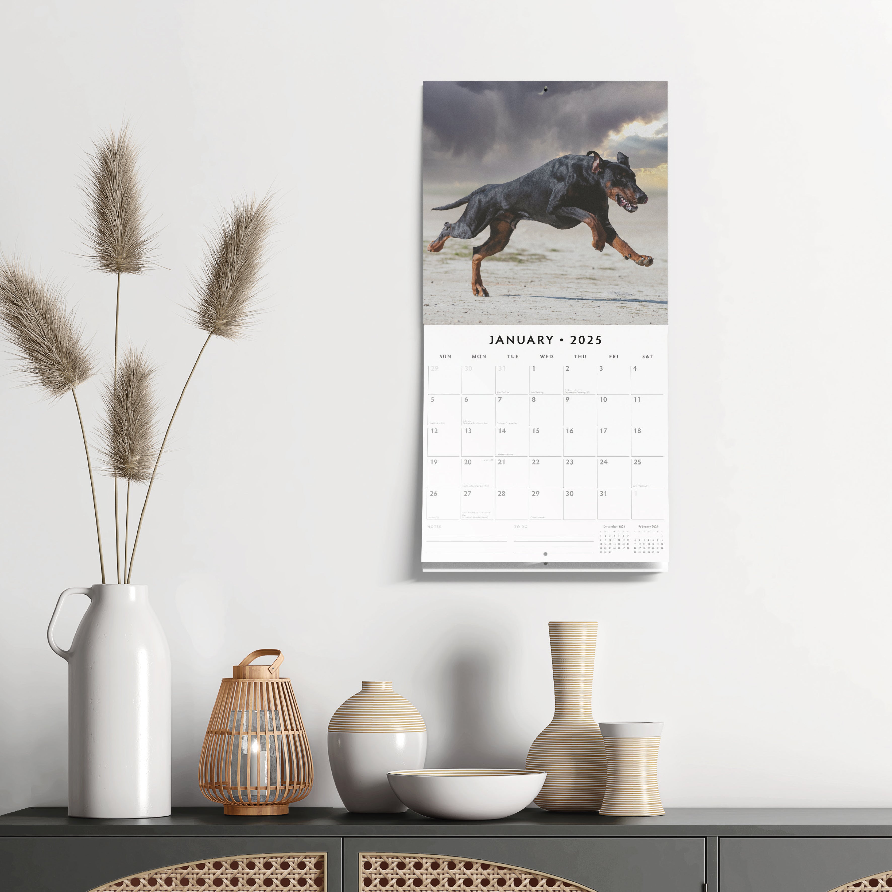 2025 Dobermans - Square Wall Calendar