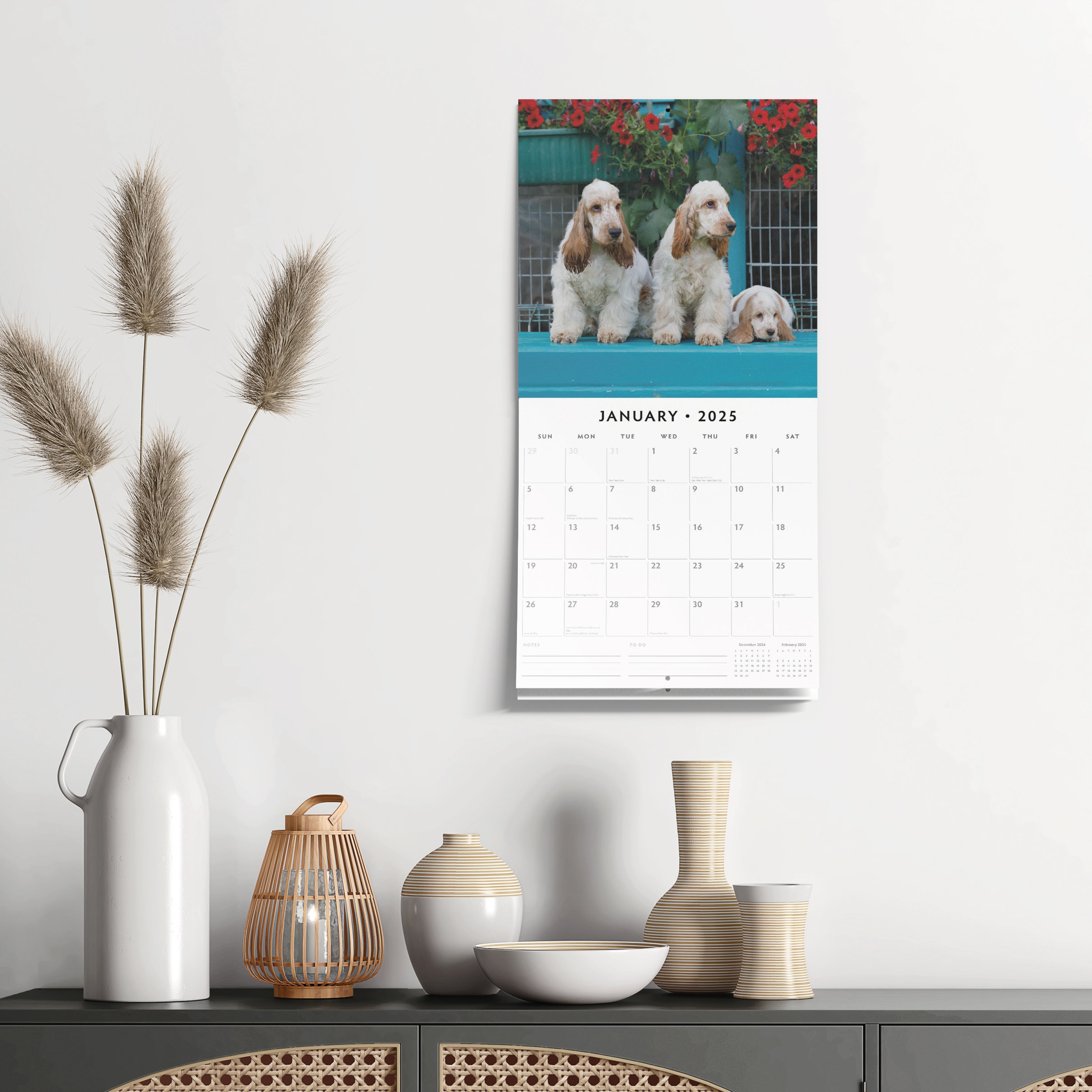 2025 English Cocker Spaniels - Square Wall Calendar