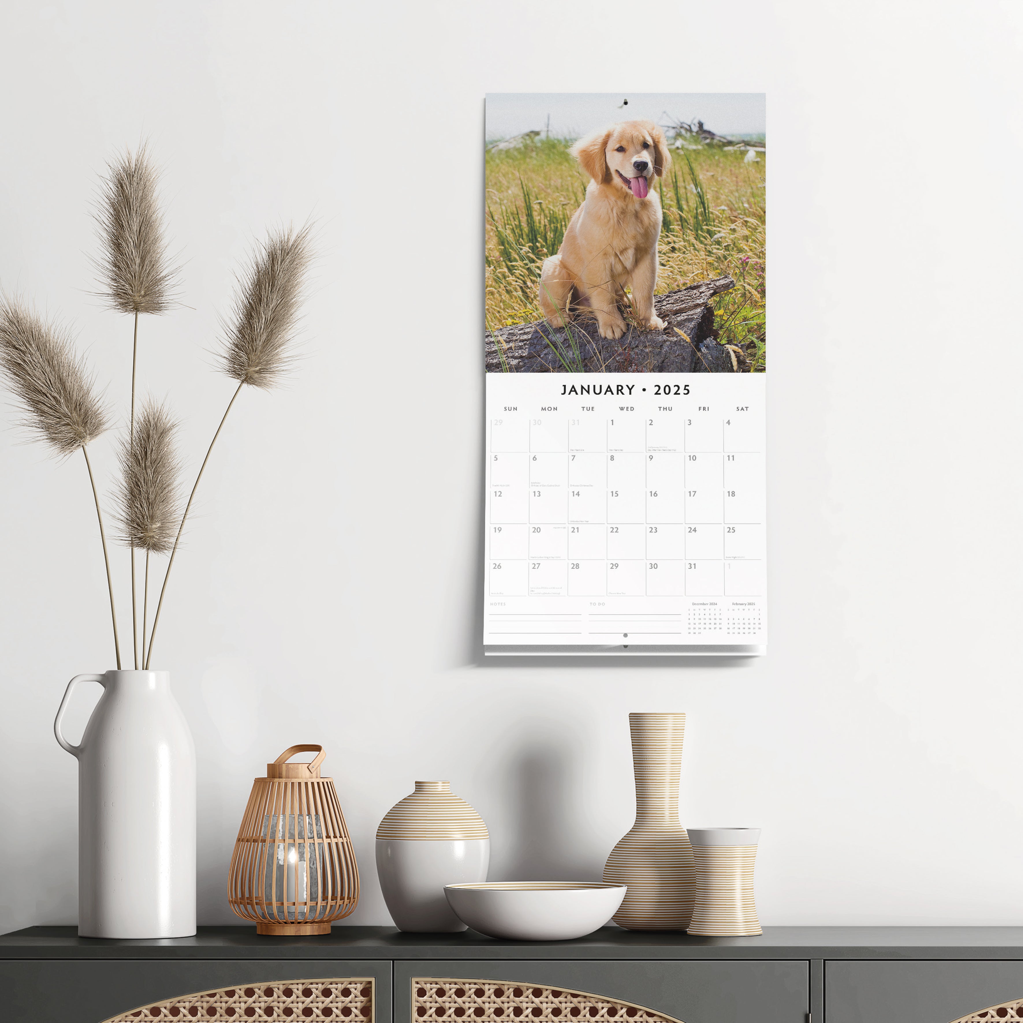 2025 Golden Retrievers - Square Wall Calendar