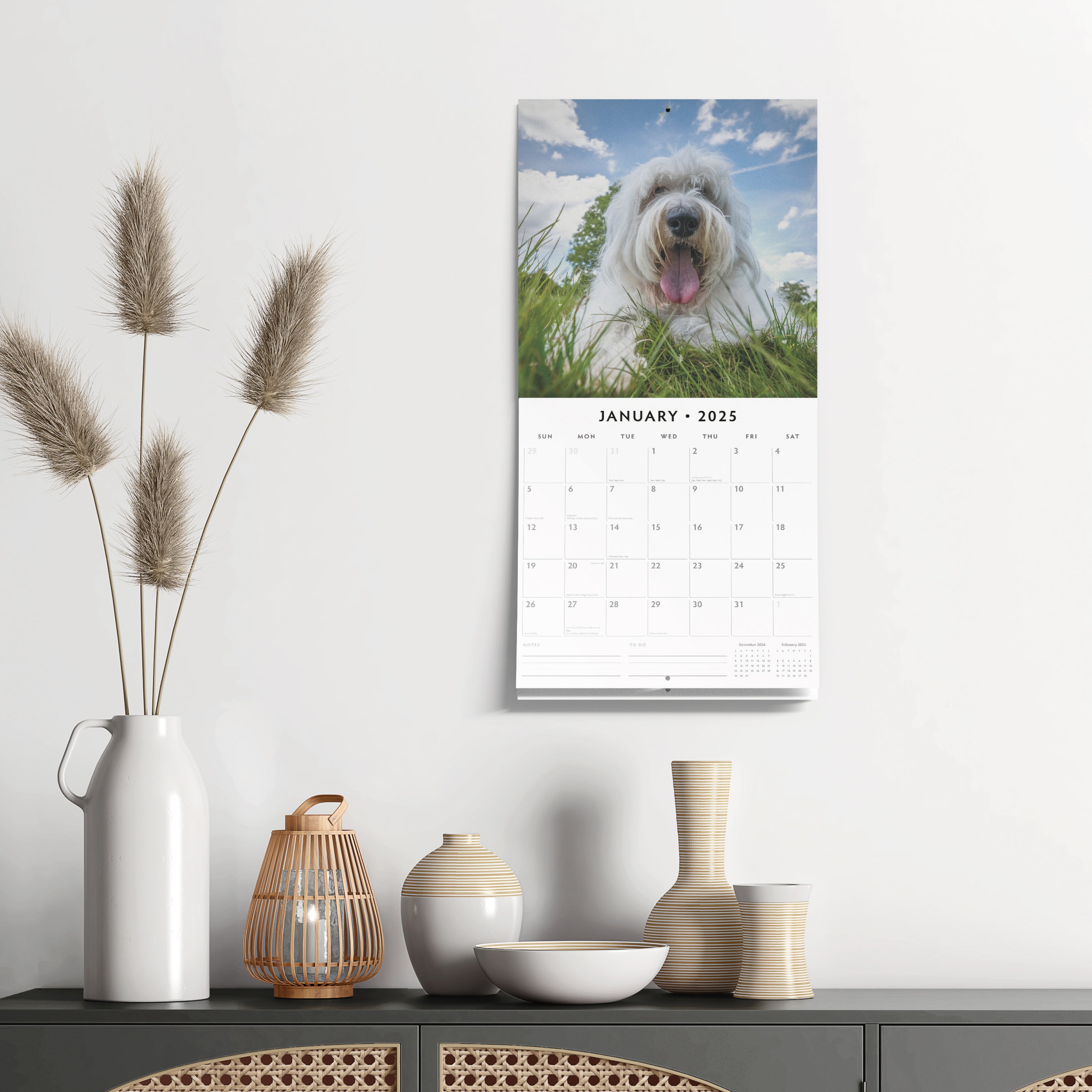 2025 Old English Sheepdogs - Square Wall Calendar