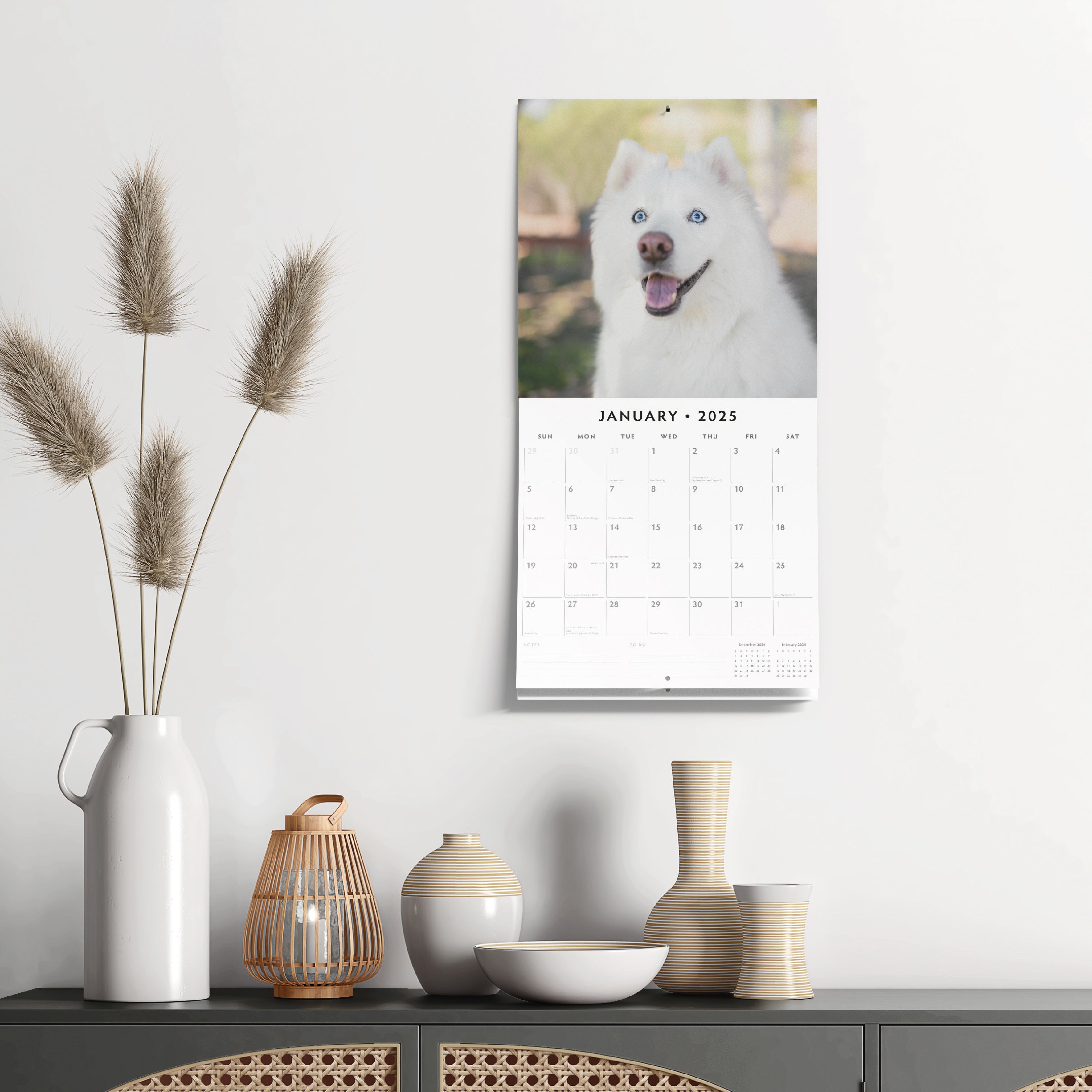 2025 Samoyeds - Square Wall Calendar