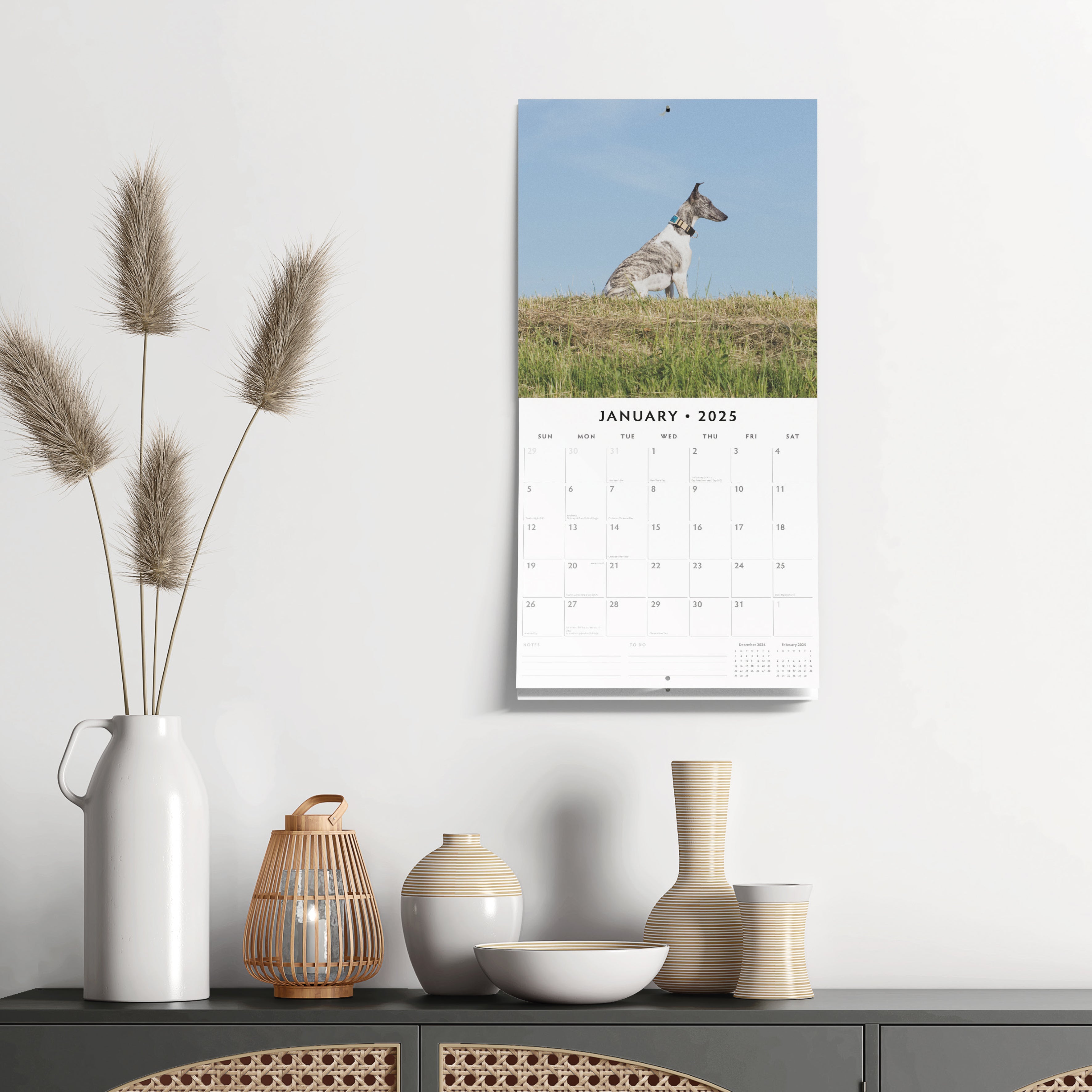 2025 Whippets - Square Wall Calendar