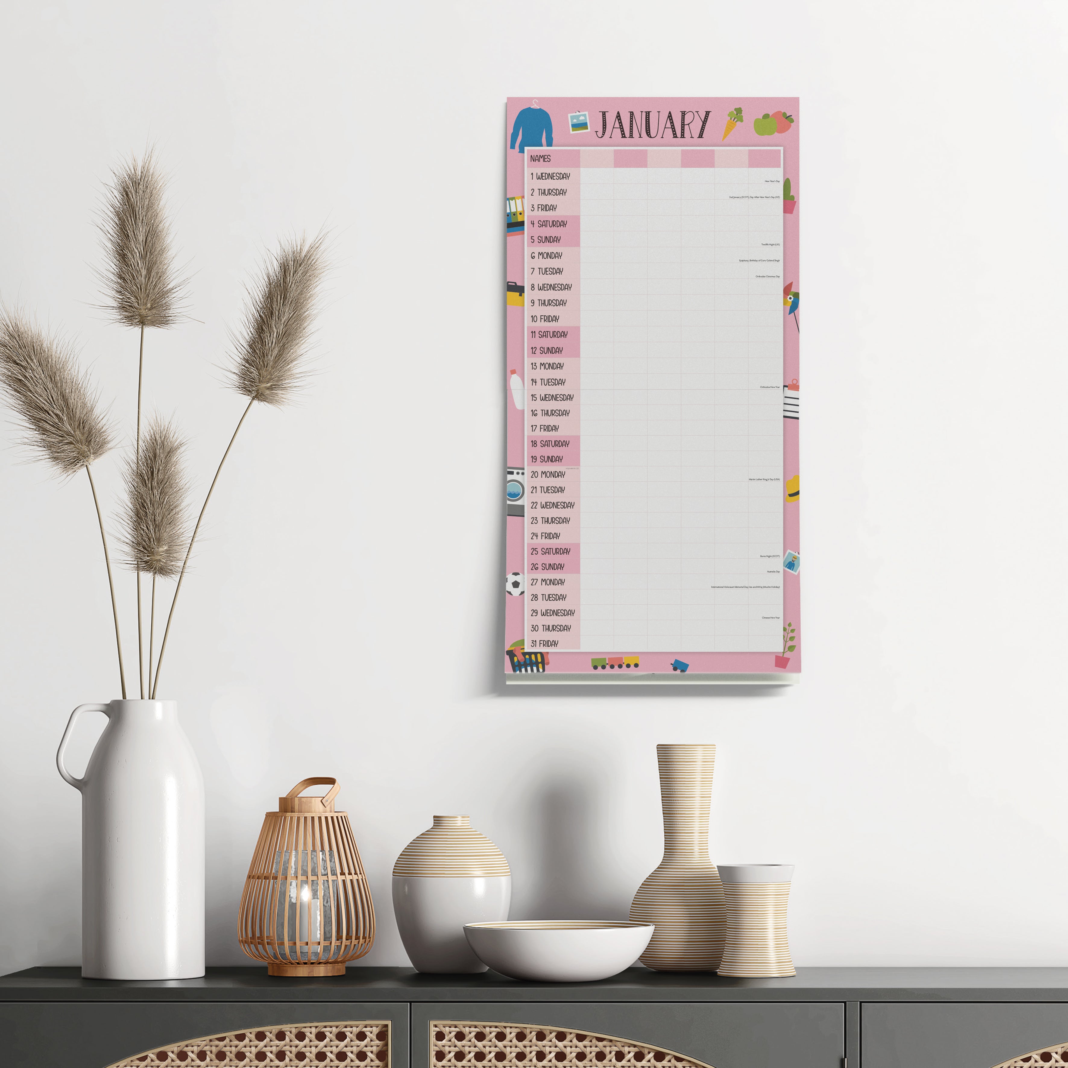 2025 Mum's Organiser - Square Wall Calendar