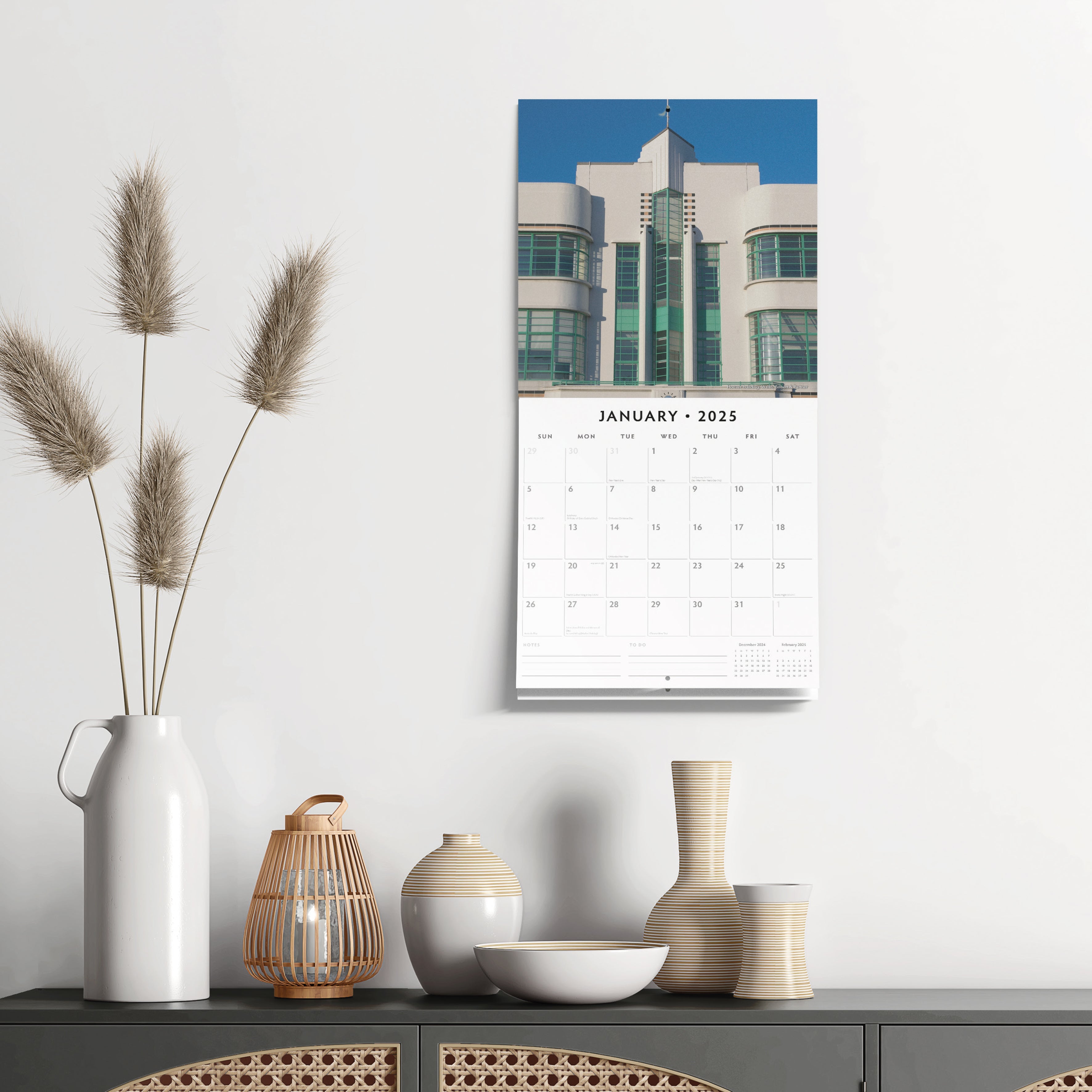 2025 Art Deco - Square Wall Calendar