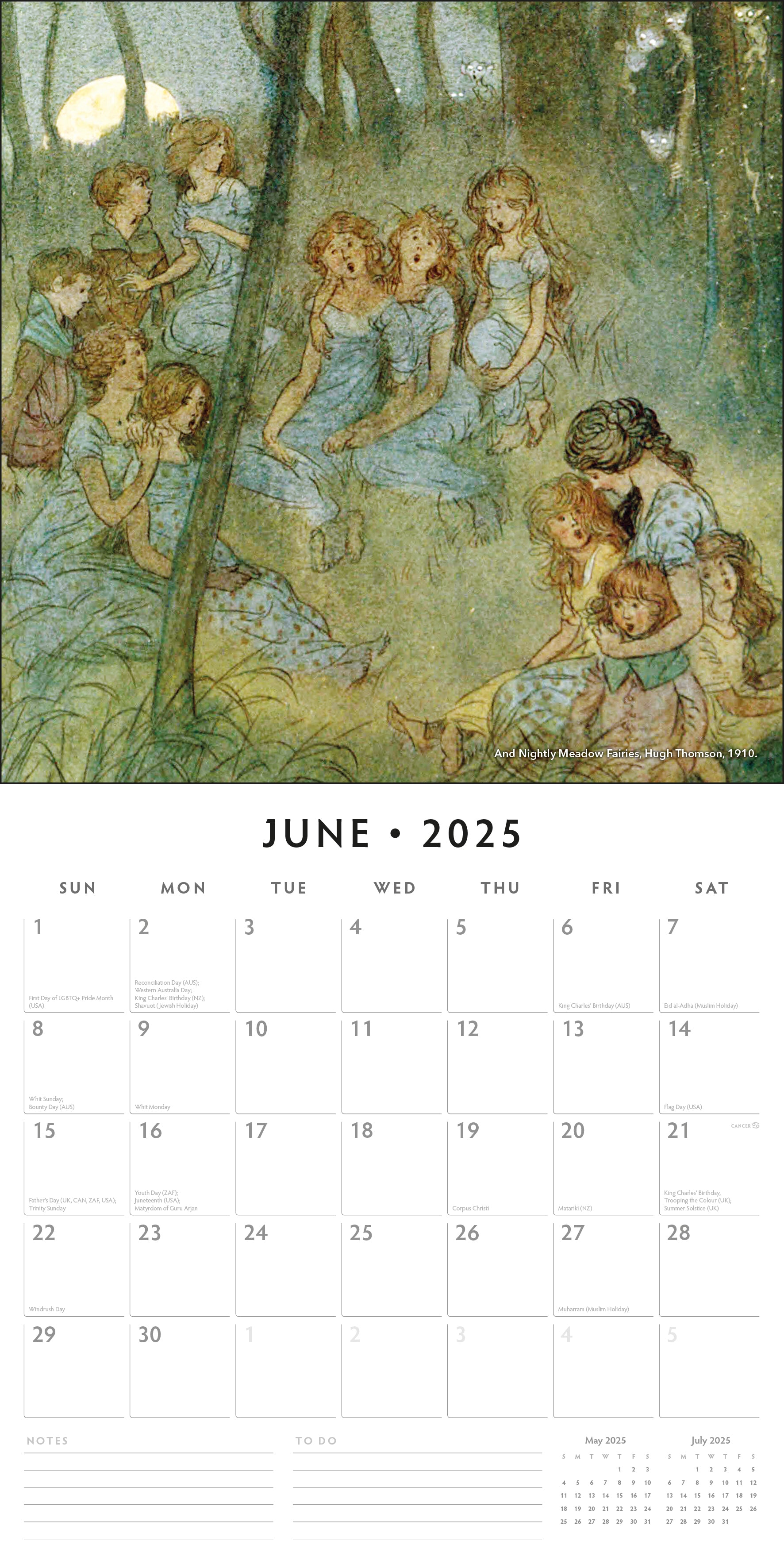 2025 Fairies - Square Wall Calendar