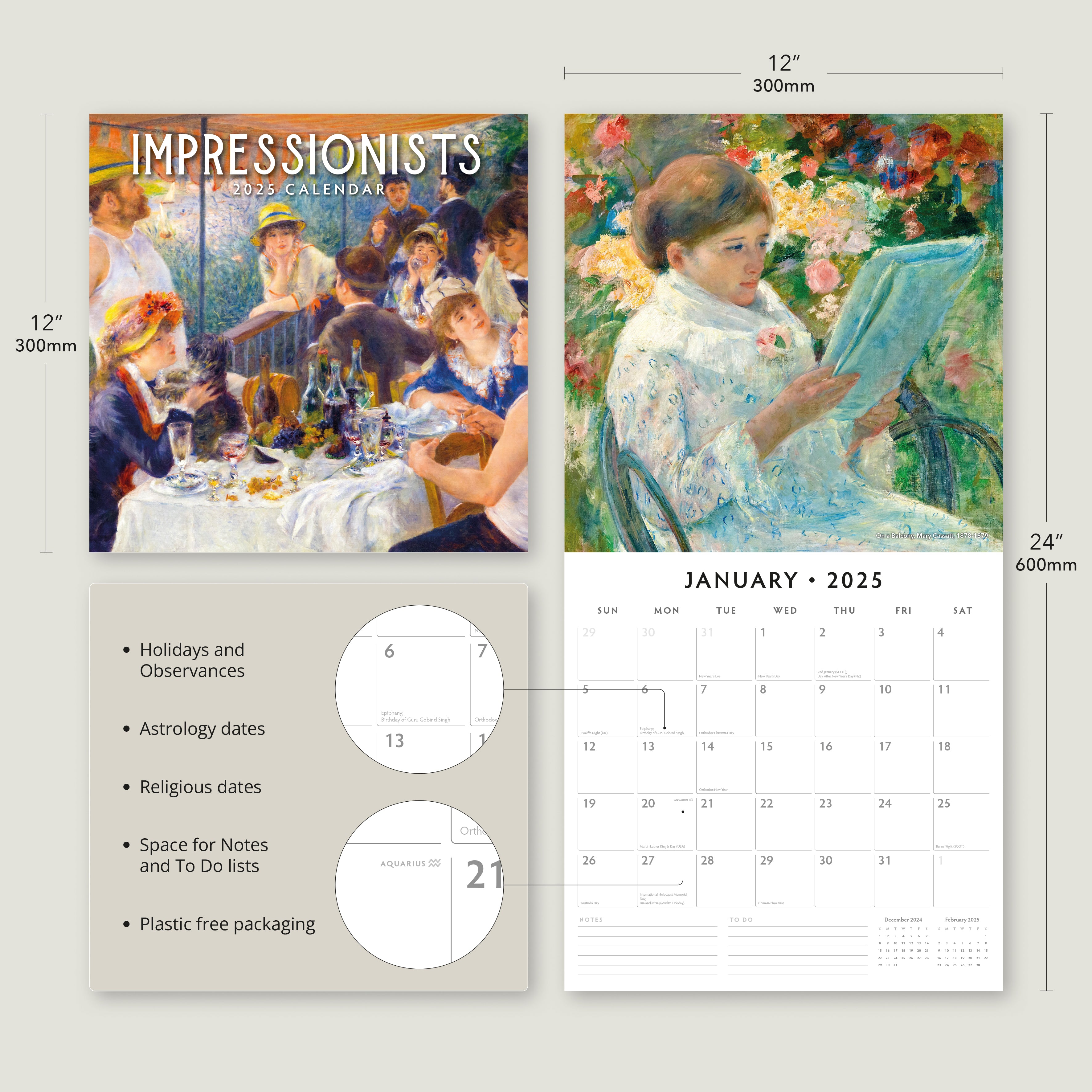 2025 Impressionists - Square Wall Calendar