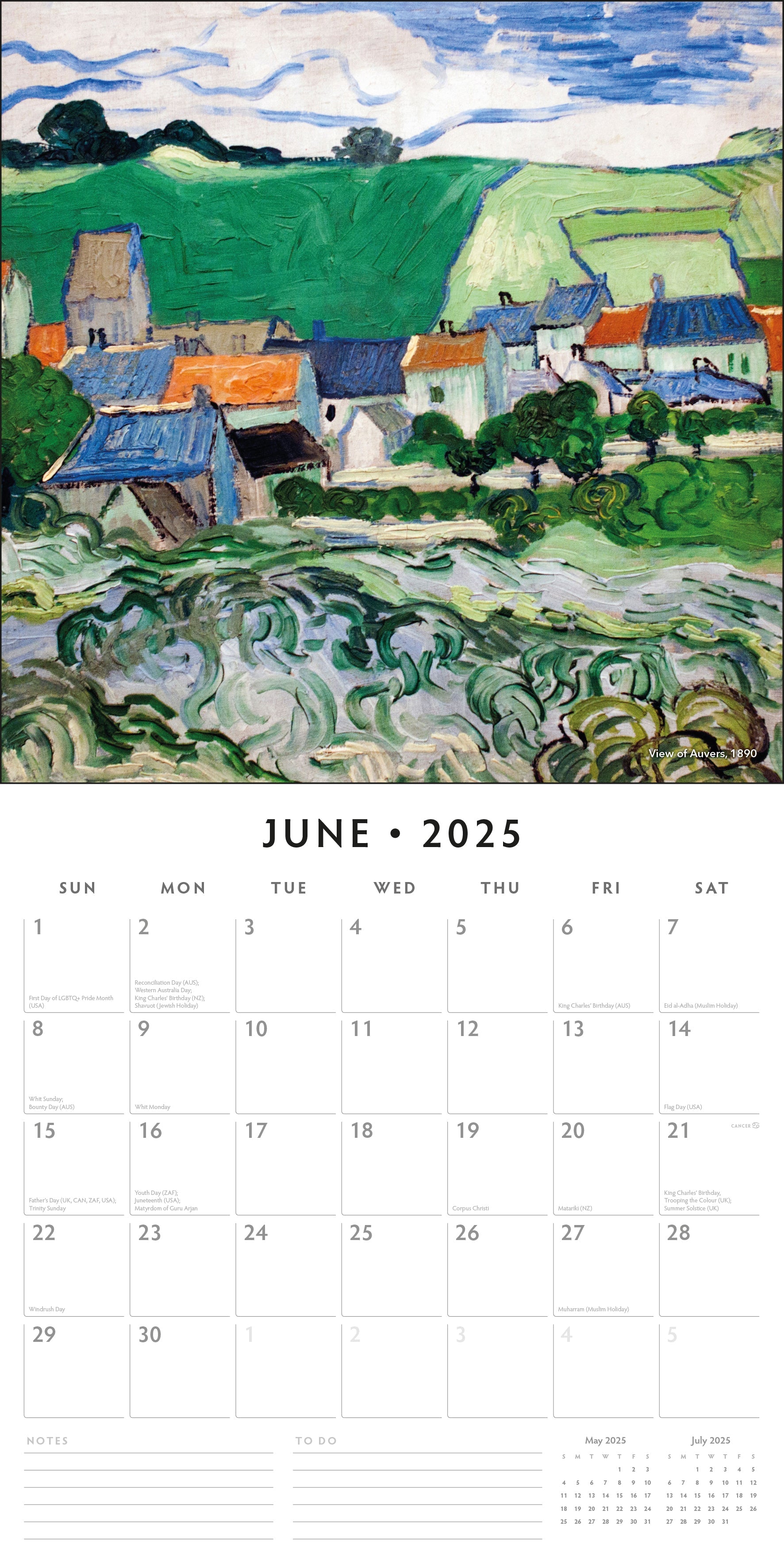 2025 Vincent Van Gogh - Square Wall Calendar