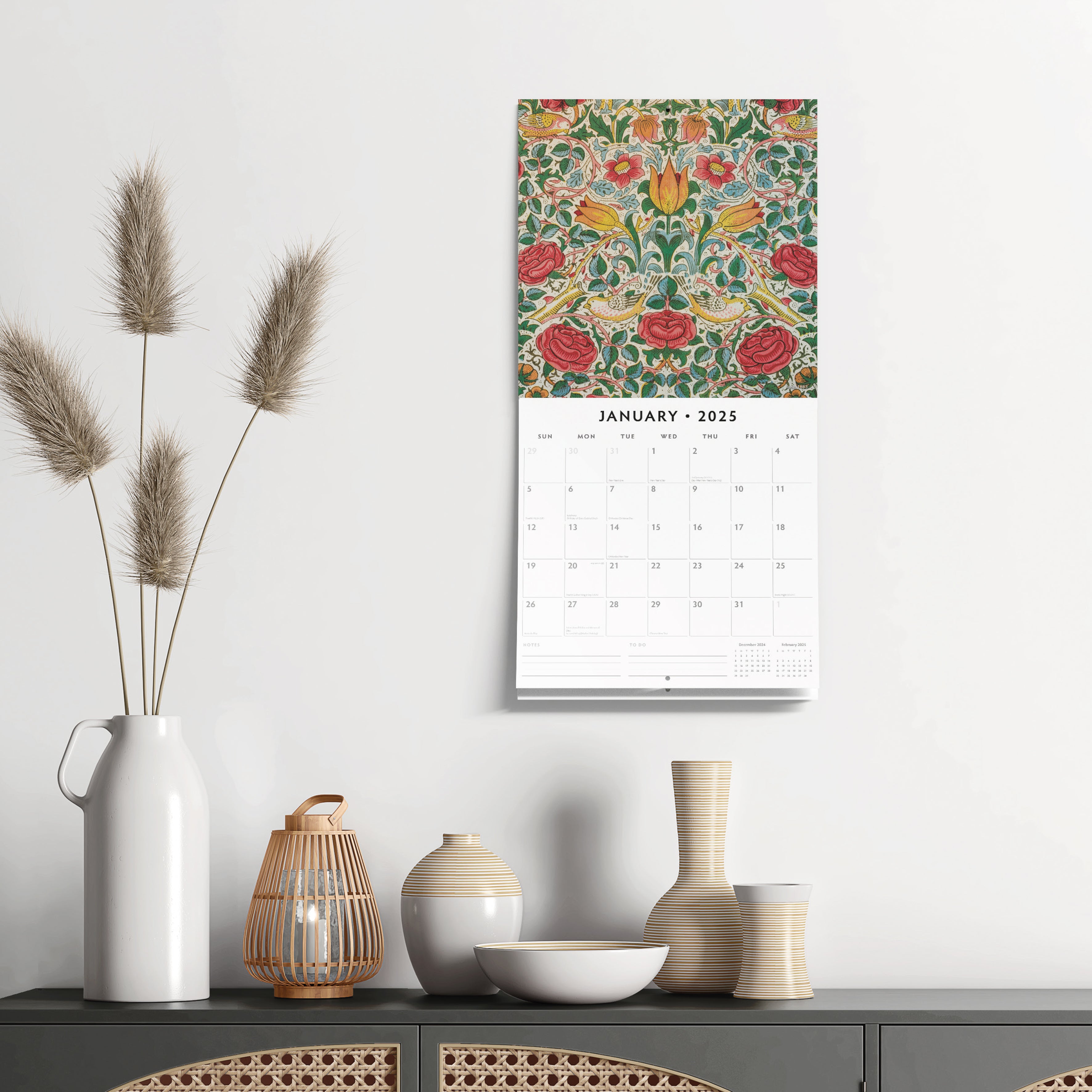 2025 William Morris - Square Wall Calendar